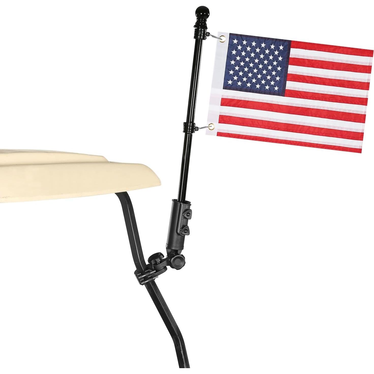 Soporte de Bandera para Carro de Golf SANXIACAR con Bandera Americana