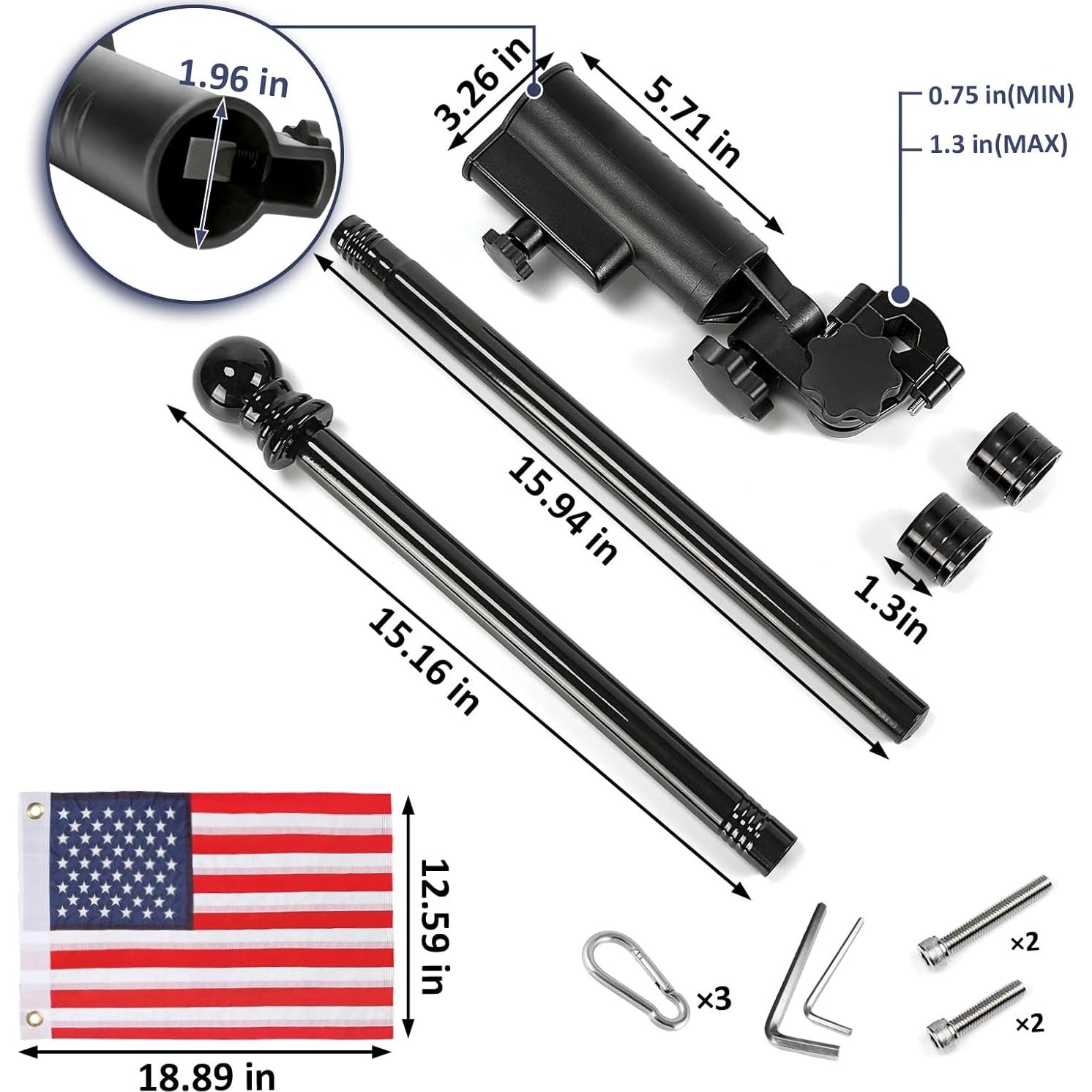 Soporte para Bandera de Carrito de Golf CHENGWEI con Bandera USA