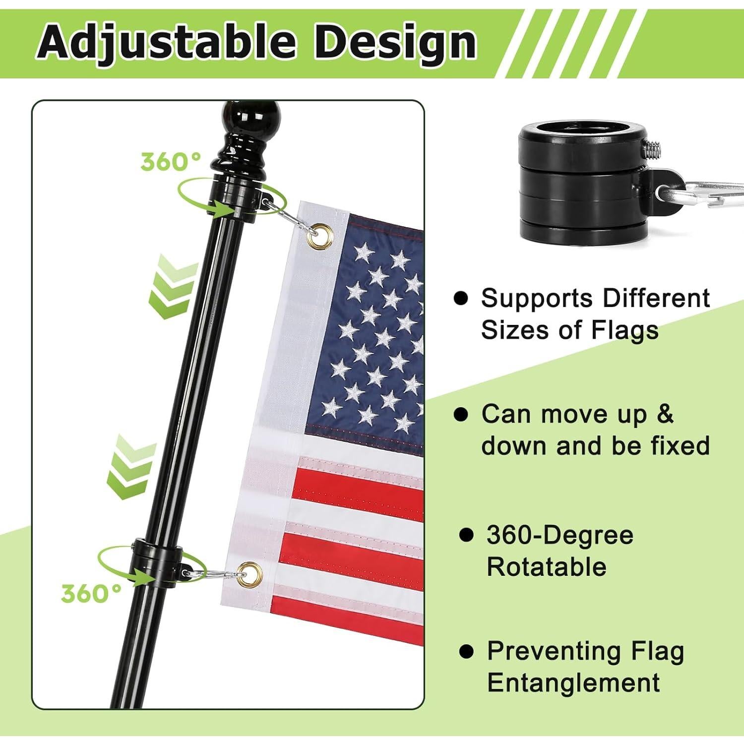 Soporte de Bandera para Carro de Golf WEIMELL con Bandera 30x45 cm