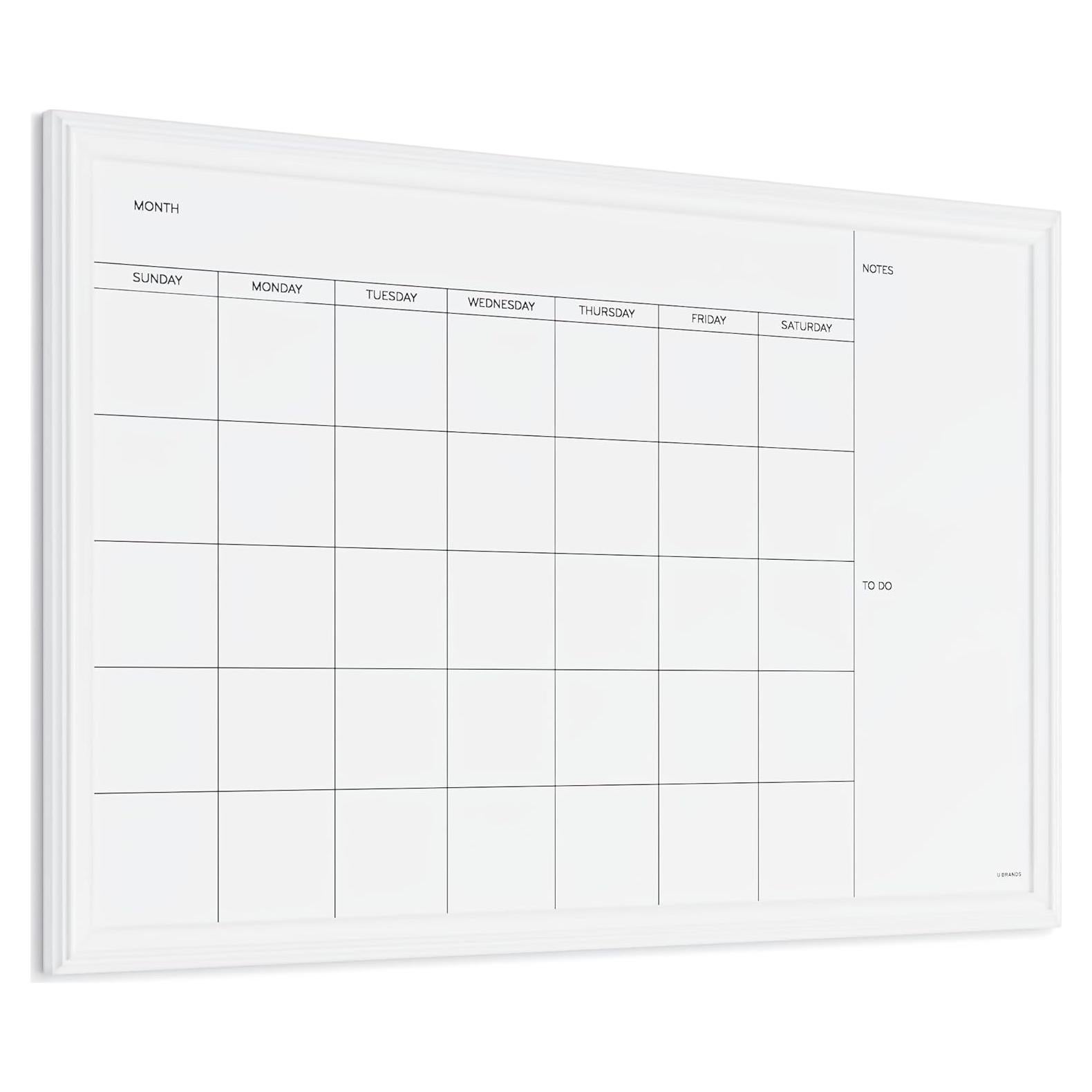 Calendario Magnético U Brands 76.2x50.8 cm Pizarra Blanca