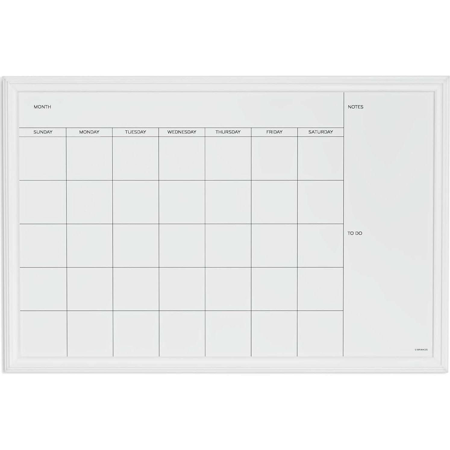 Calendario Magnético U Brands 76.2x50.8 cm Pizarra Blanca