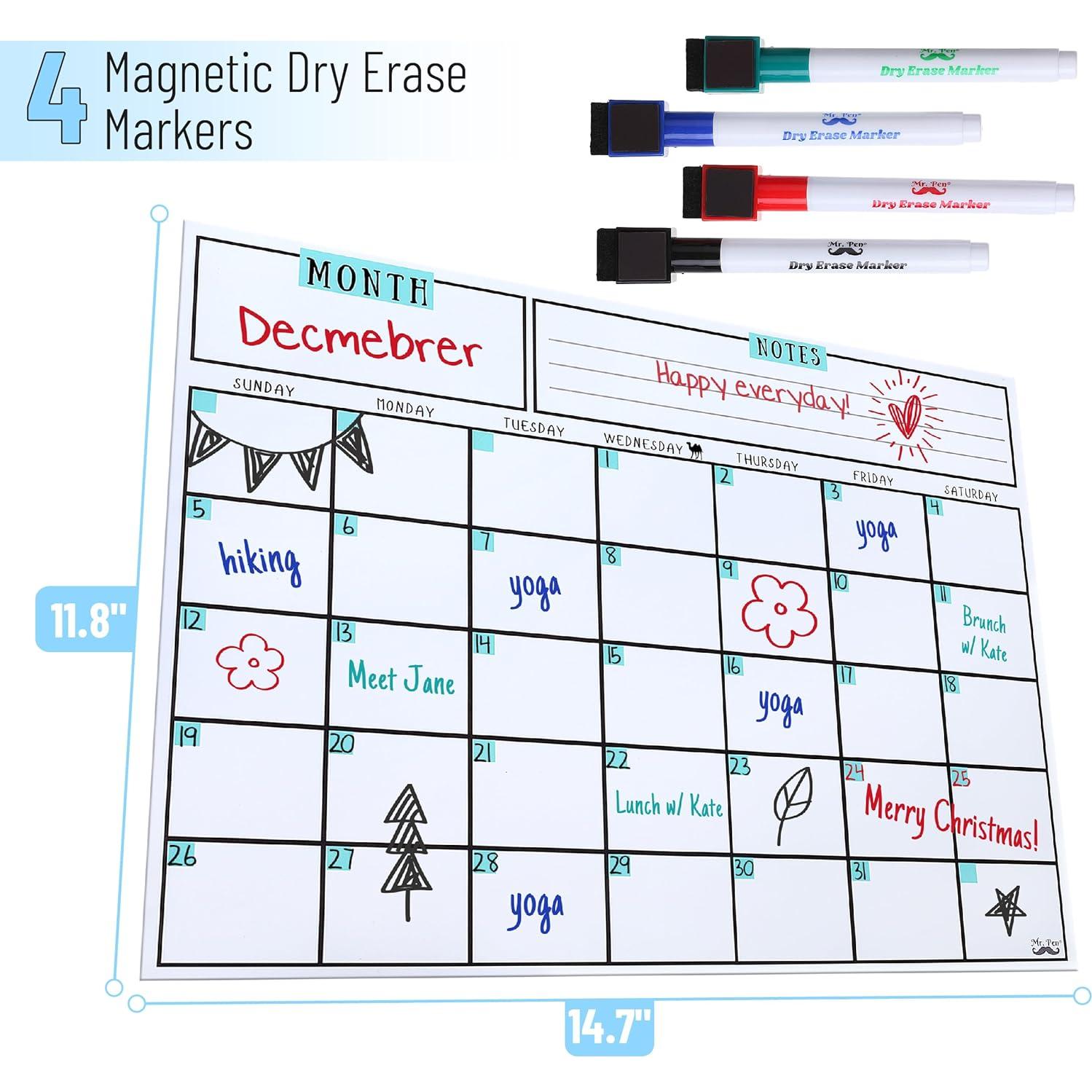 Calendario Magnético de Borrado en Seco Mr. Pen 37.4x30 cm