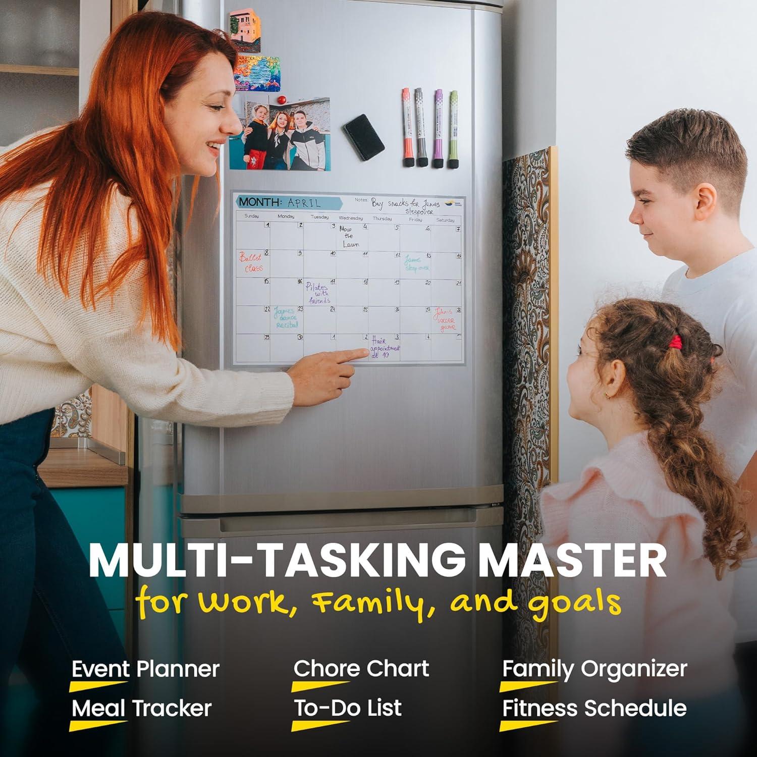 Calendario Magnético para Nevera Quick Canary 43x30 cm Inicio Domingo