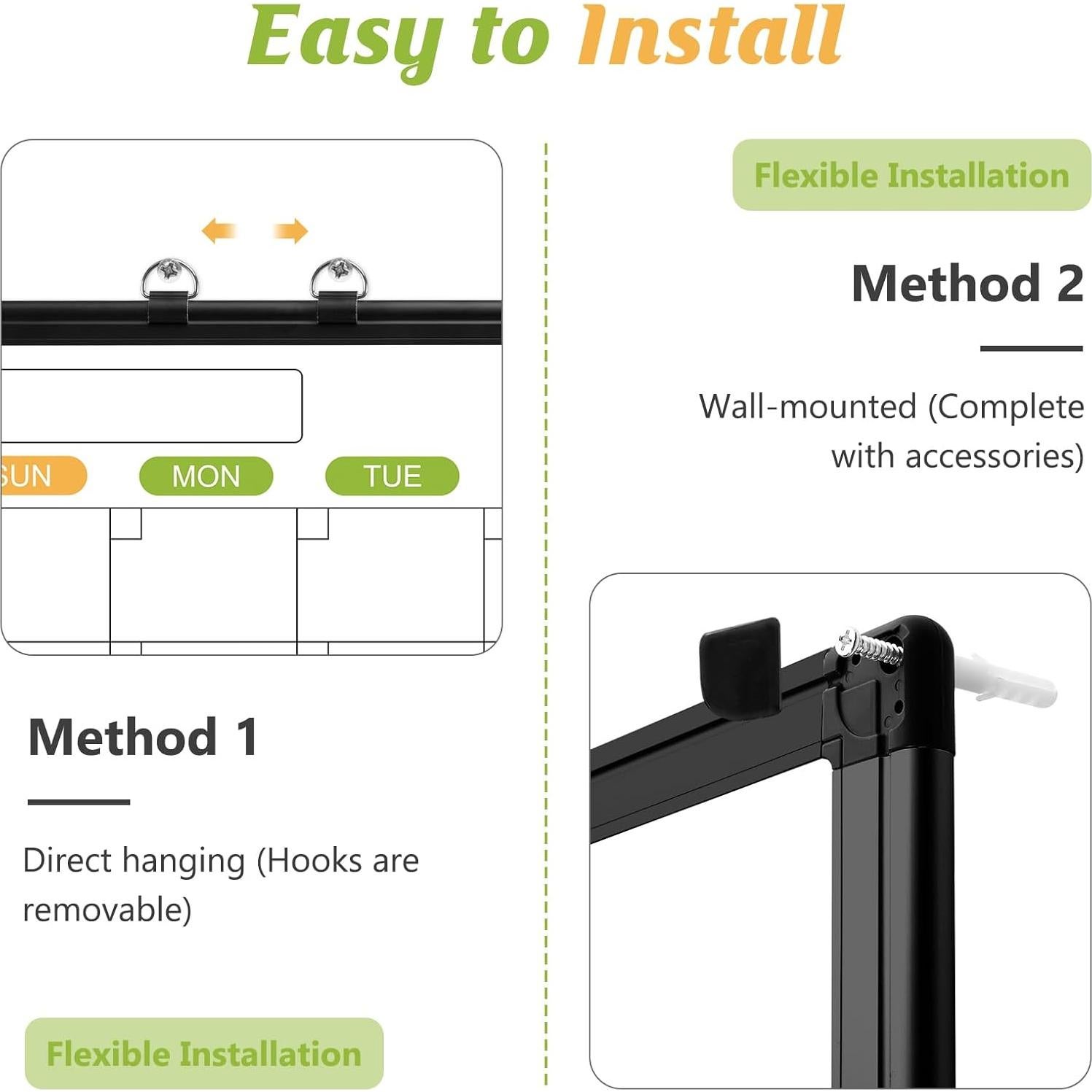 Calendario de Borrado en Seco AMUSIGHT 61x46 cm Doble Cara