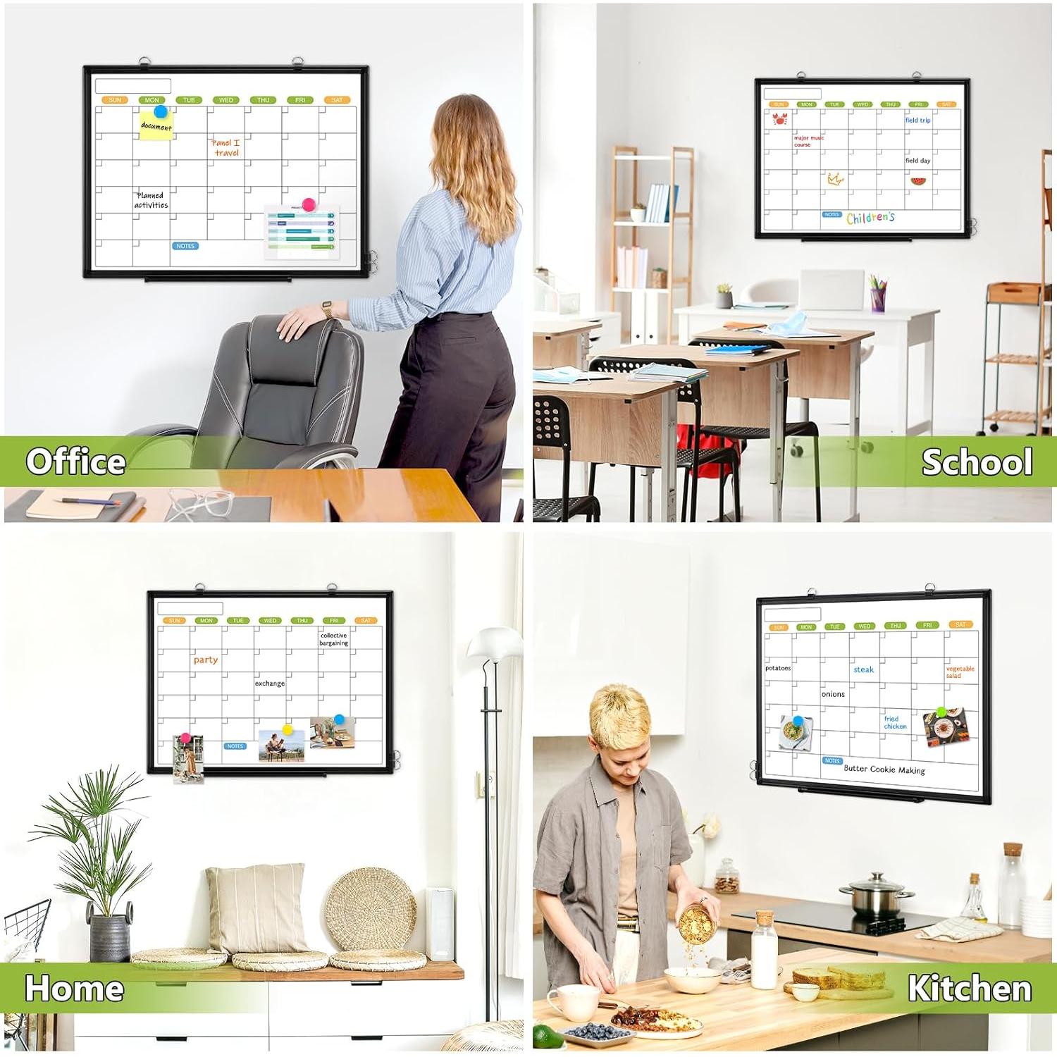 Calendario de Borrado en Seco AMUSIGHT 61x46 cm Doble Cara