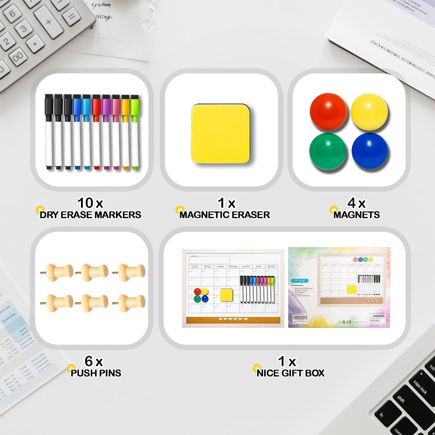 Calendario de Borrado en Seco Magnético Lihengkong 43x33 cm