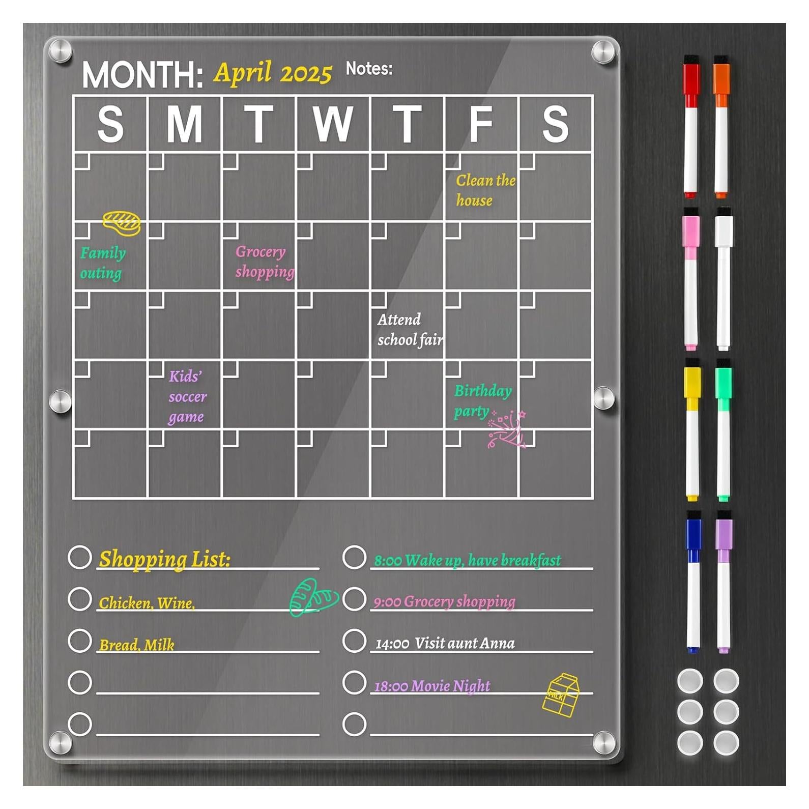 Calendario Magnético Acrílico Grande LANDNEOO 36.83x29.21cm