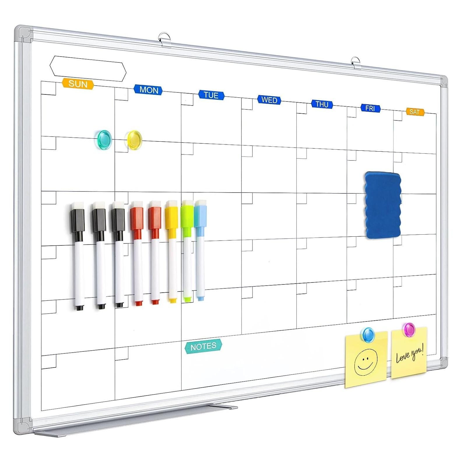 Calendario de Borrado en Seco 91x61 cm TRIPOLLO con Marco Plateado