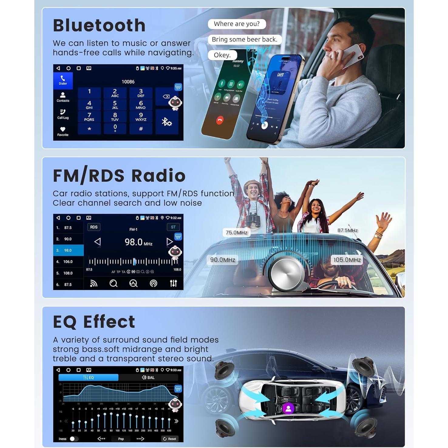 Estéreo de Coche Rimoody 7" Android 13 CarPlay Inalámbrico