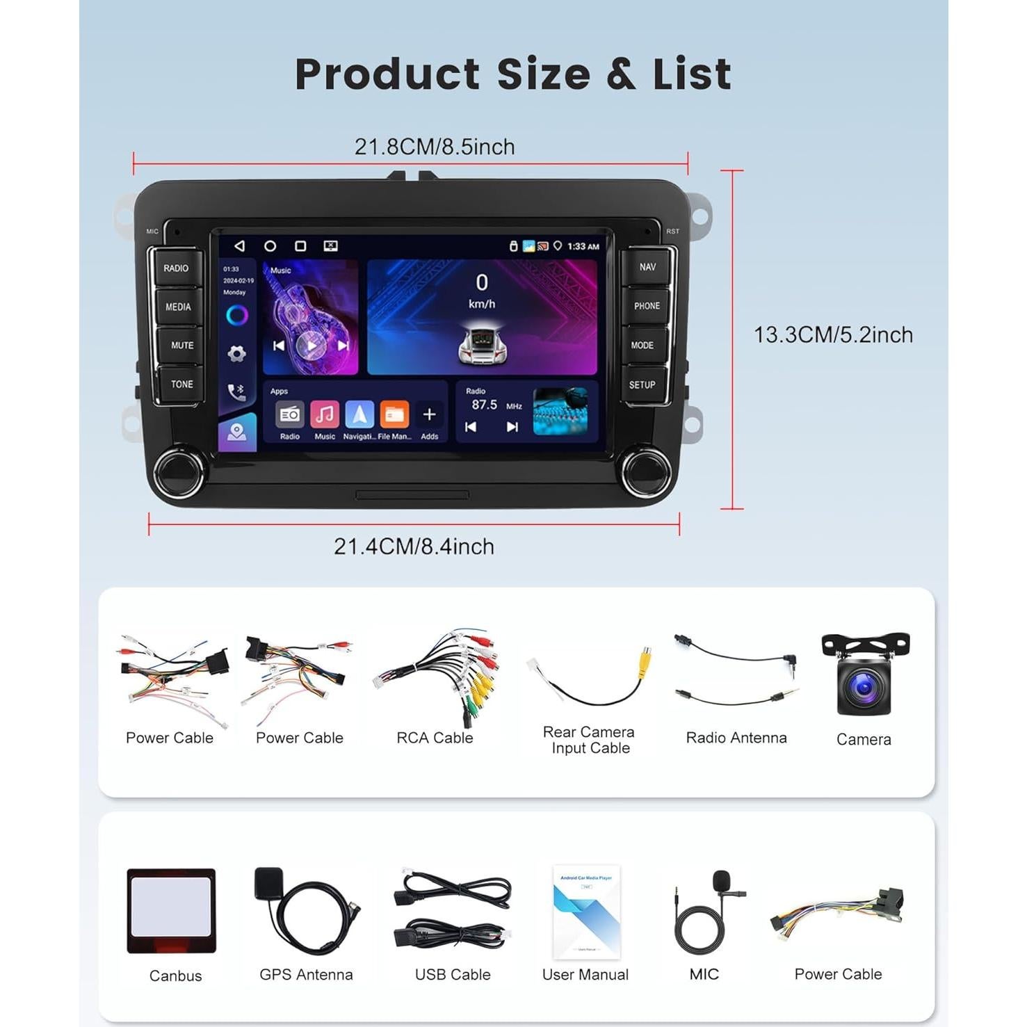 Estéreo de Coche Rimoody 7" Android 13 CarPlay Inalámbrico