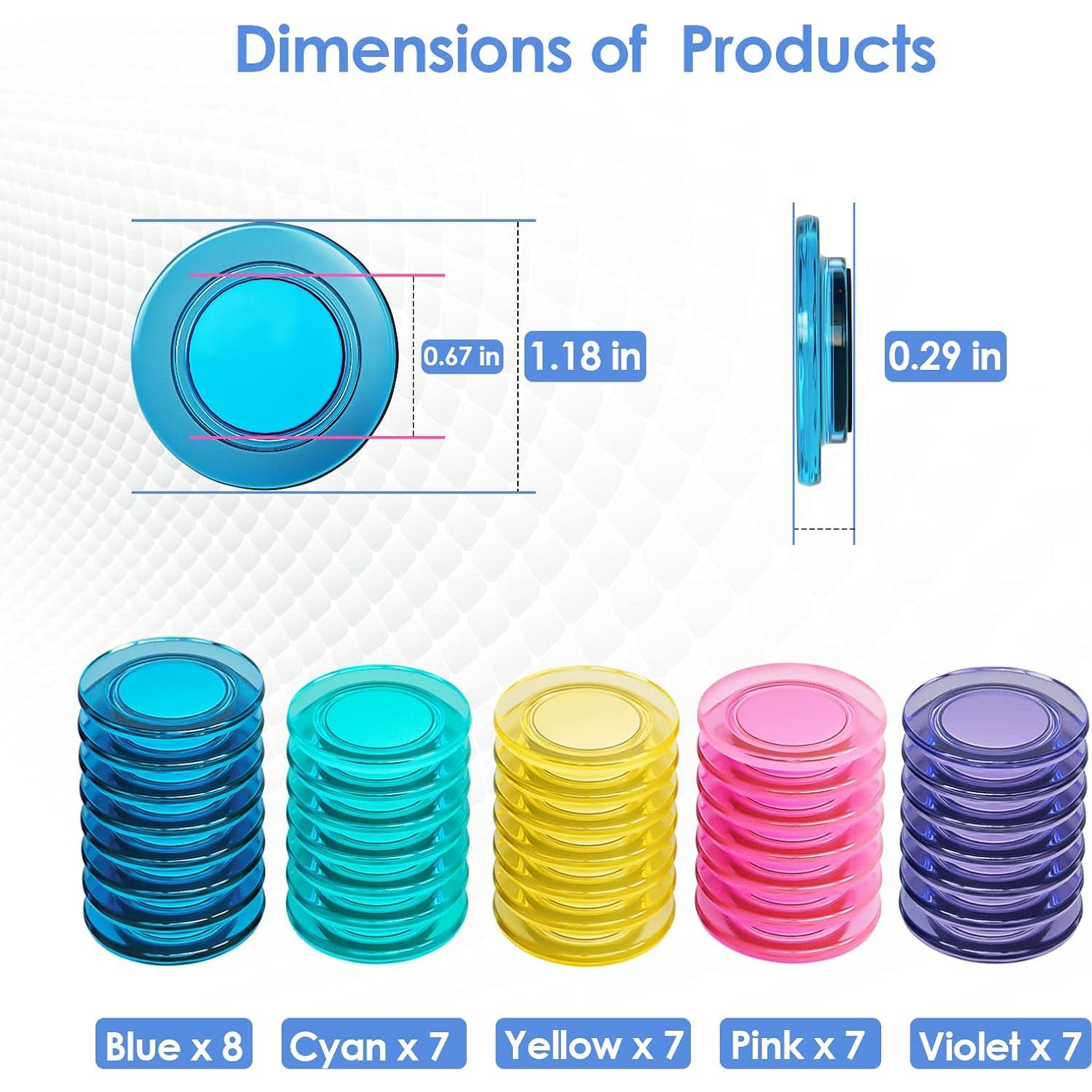 Imanes de Pizarra MaxGear, Paquete de 36 Imanes Fuertes 3 cm