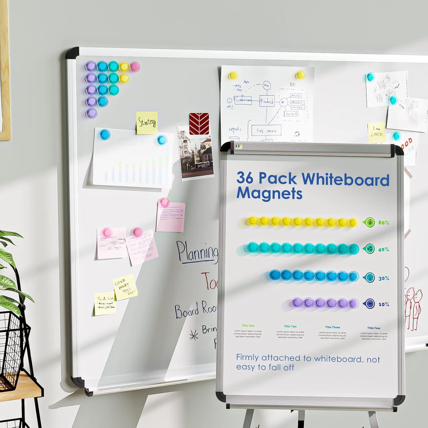 Imanes de Pizarra MaxGear, Paquete de 36 Imanes Fuertes 3 cm