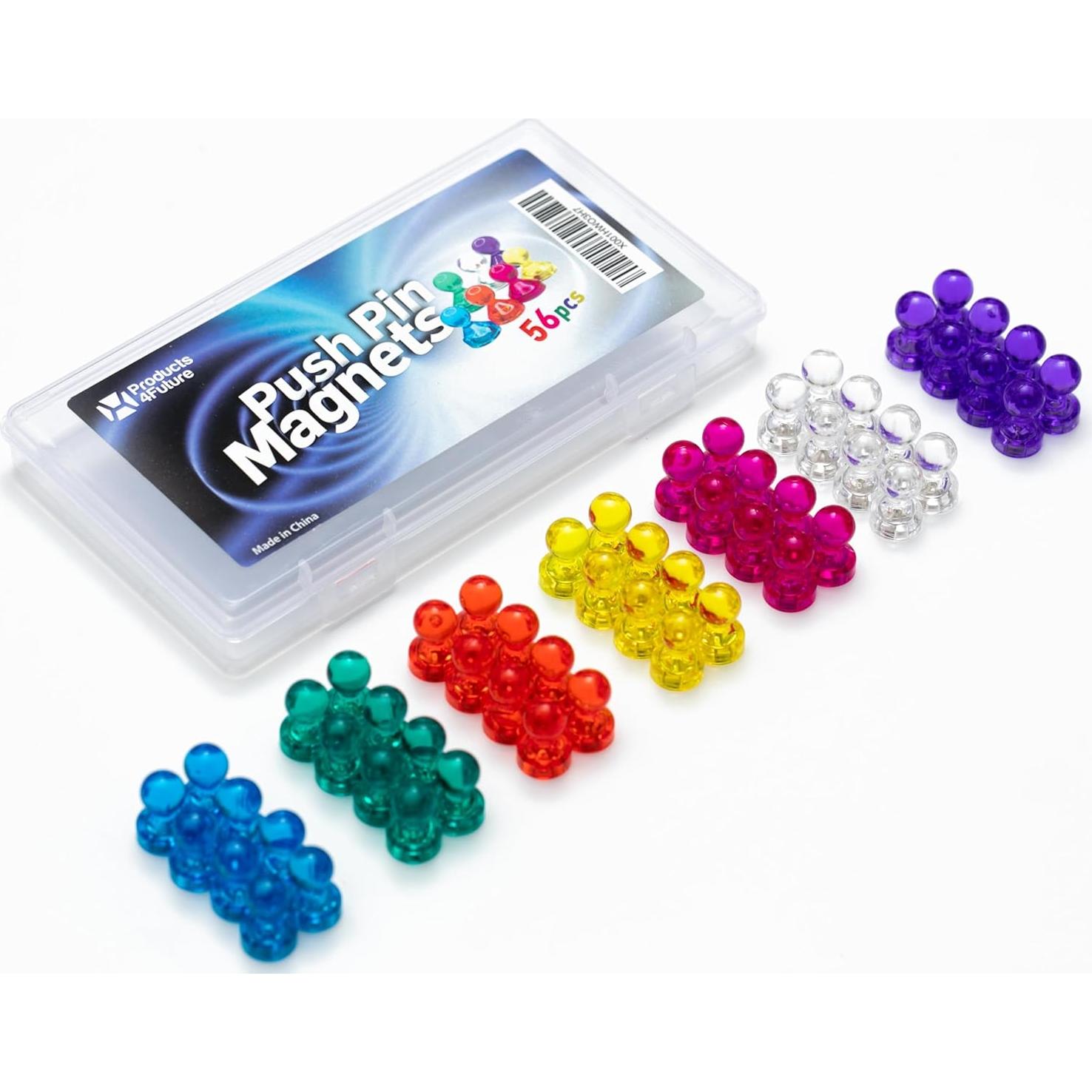 56 Imanes de Pin Coloridos Products4Future - 7 Colores Asortidos