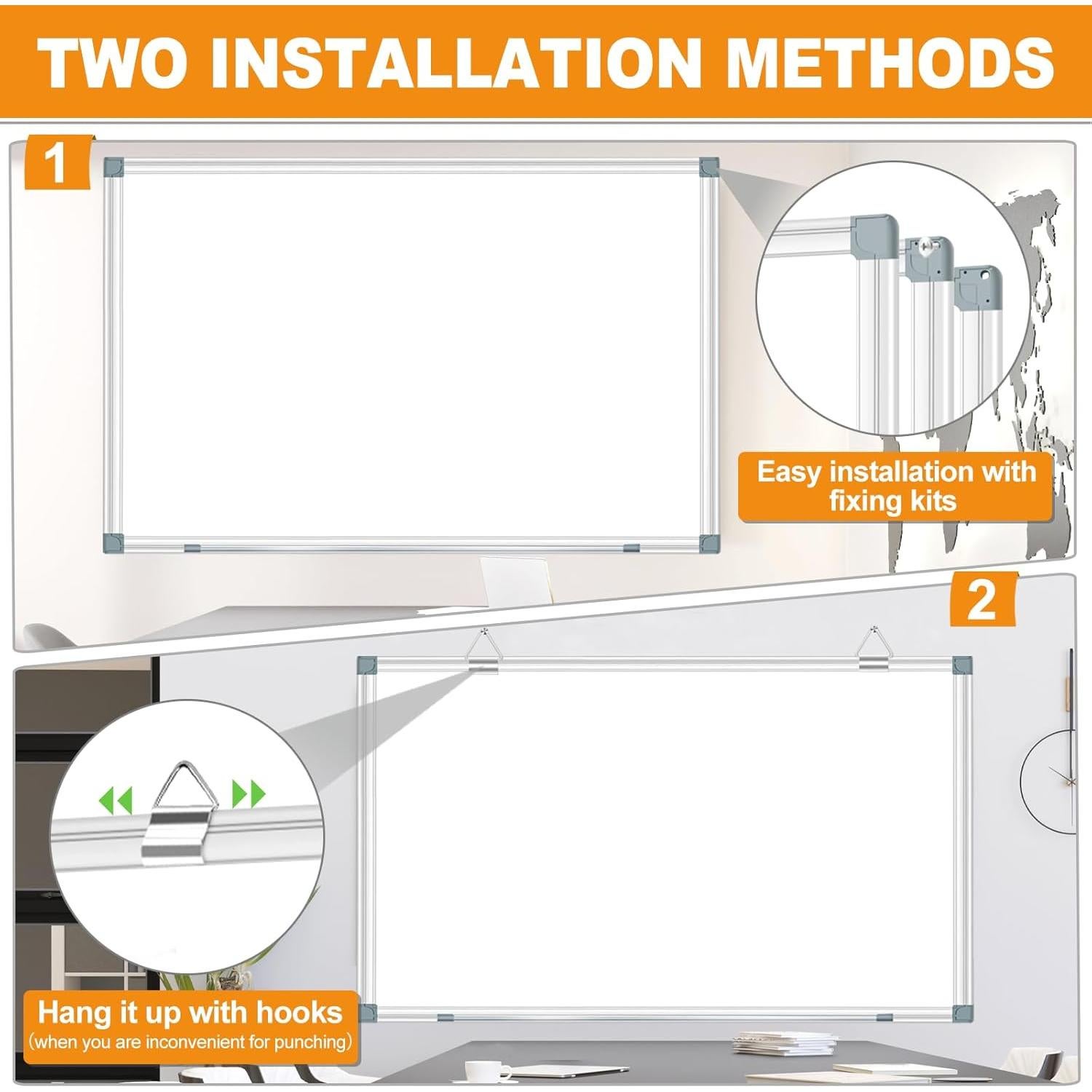 Pizarra Blanca Magnética H-Qprobd 182.88x101.6cm con Accesorios