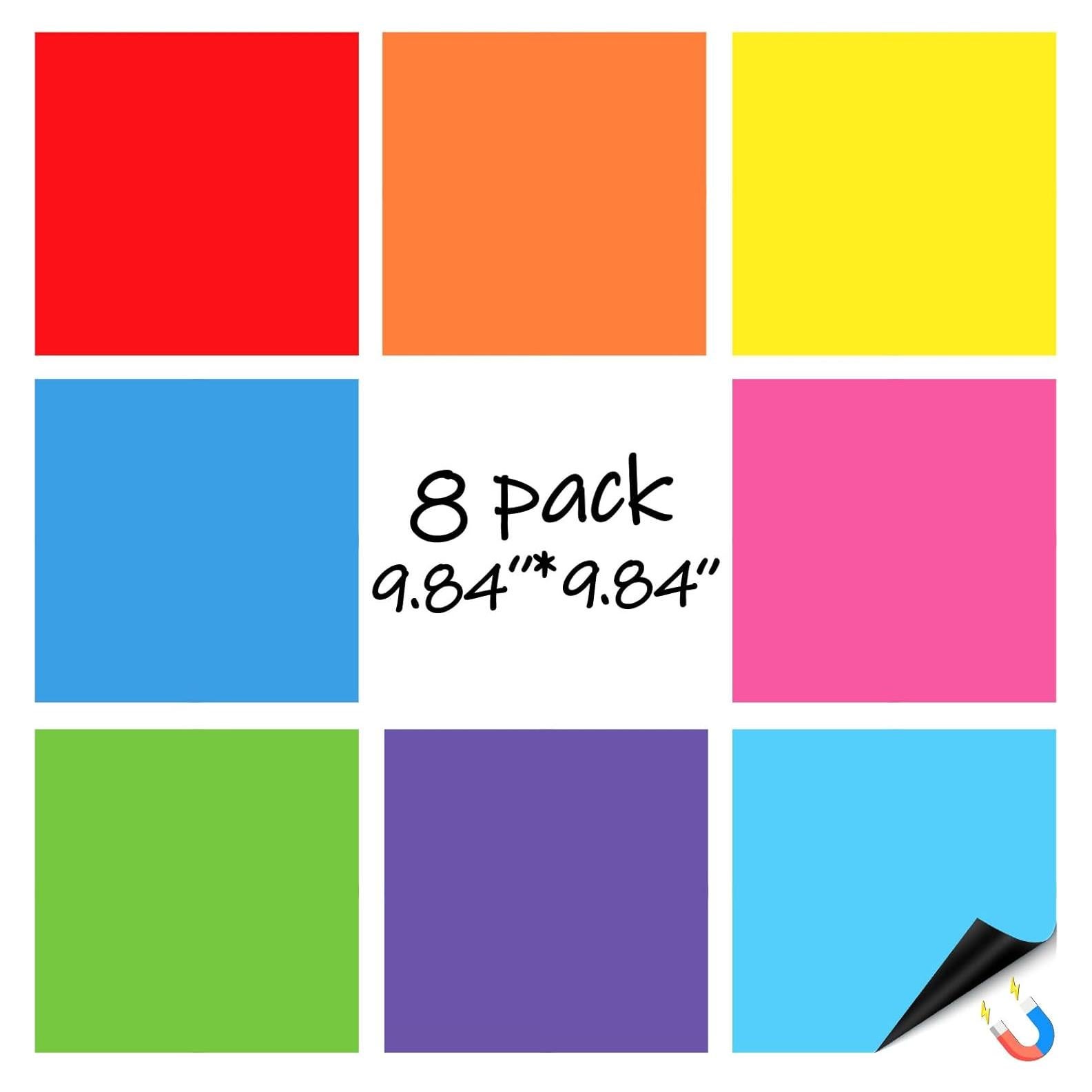 8 Tableros Magnéticos de Borrado en Seco Naozinebi 25 cm Coloridos