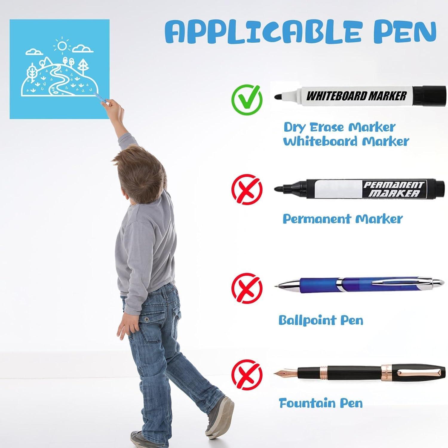 8 Tableros Magnéticos de Borrado en Seco Naozinebi 25 cm Coloridos