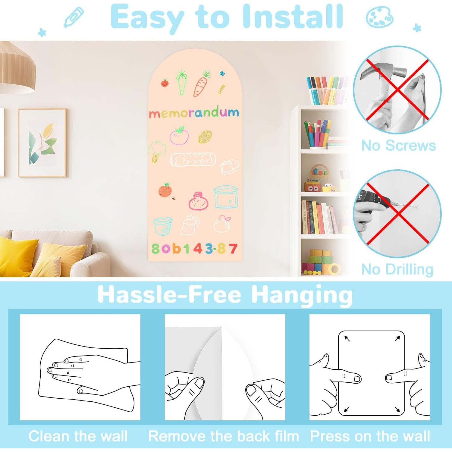 Calcomanía de Pared Magnética WUPIOS 100x44.5 cm Té con Leche