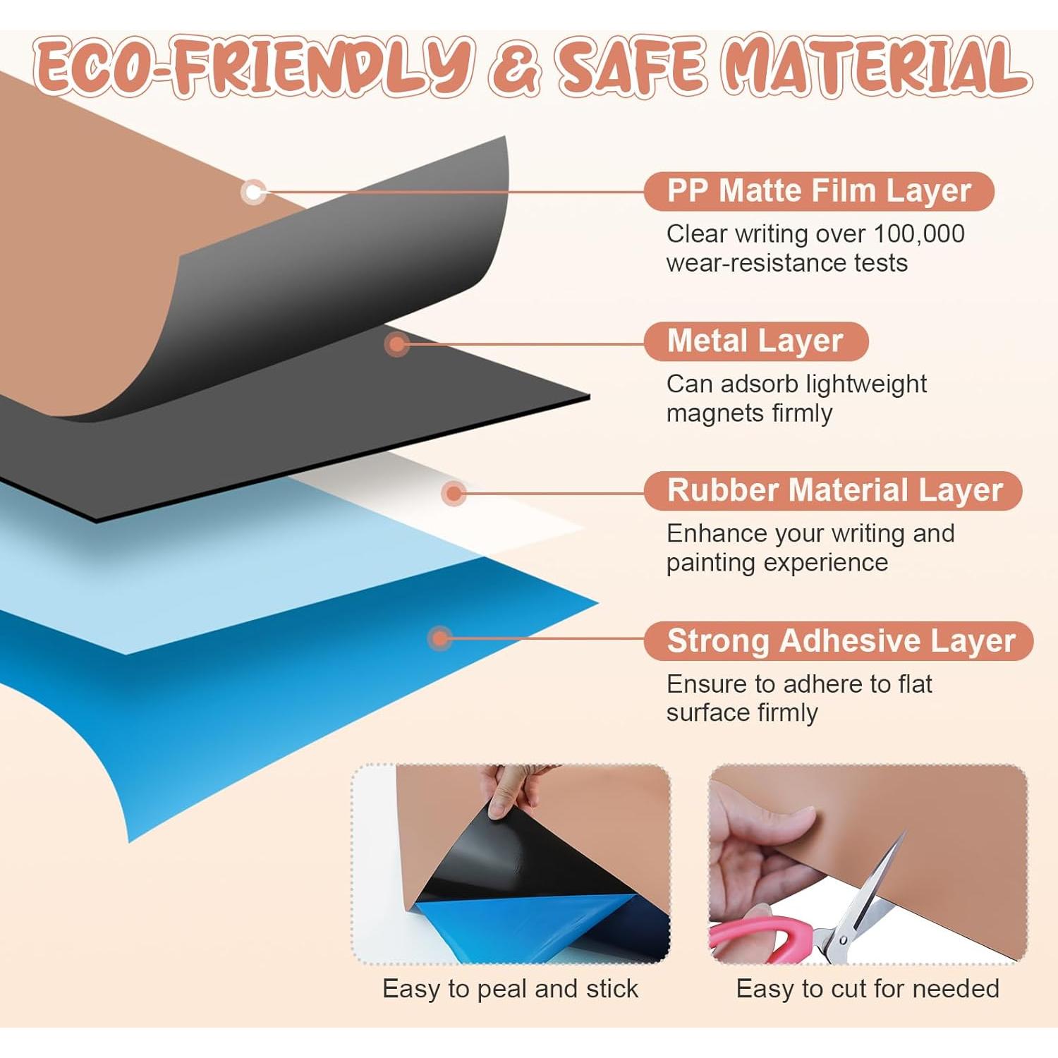 Calcomanía Magnética para Pared eHUPOO 100x80 cm Rosa