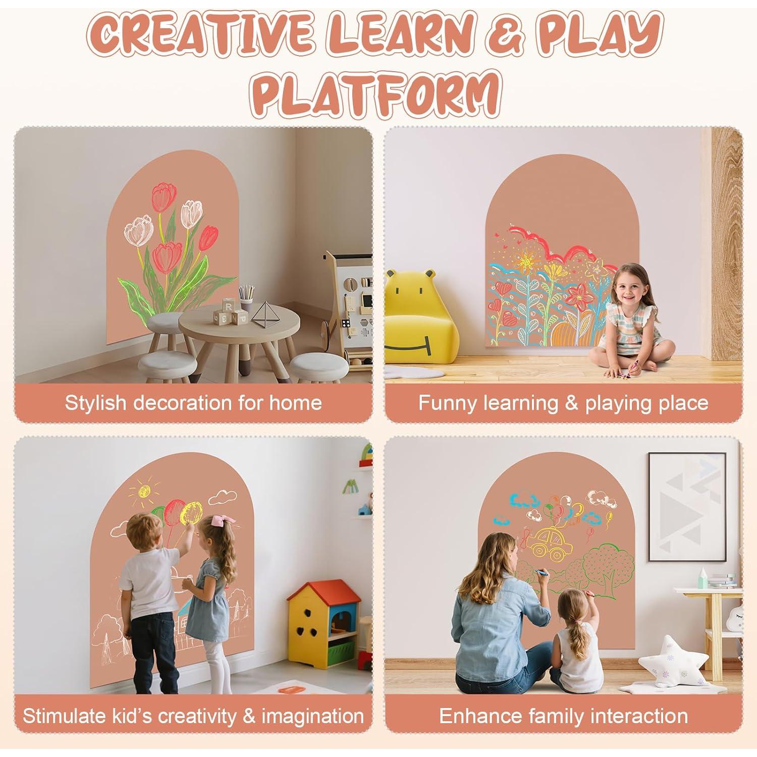 Calcomanía Magnética para Pared eHUPOO 100x80 cm Rosa