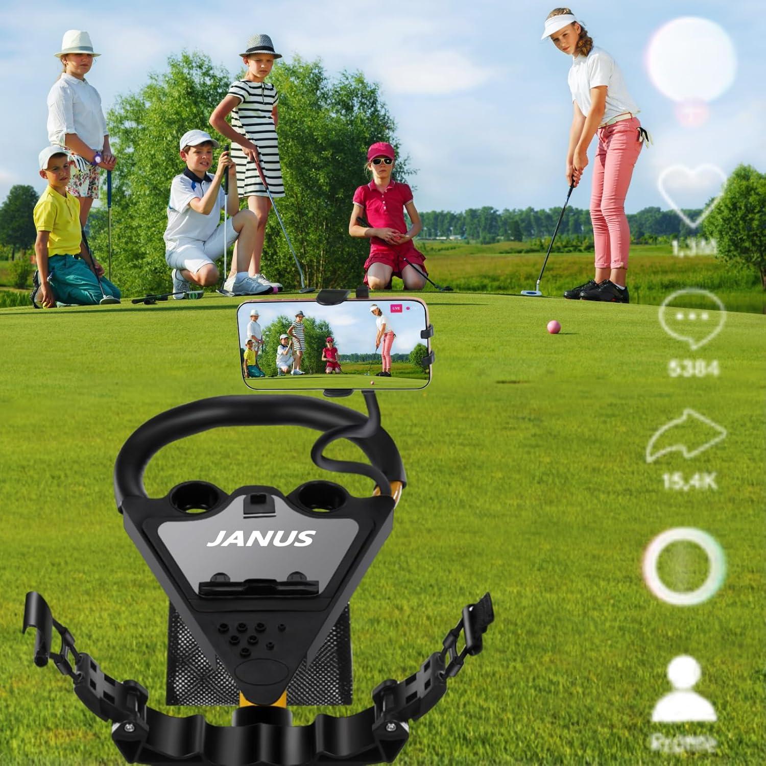 Carro de Golf JANUS 3 Ruedas Plegable con Soporte para Teléfono