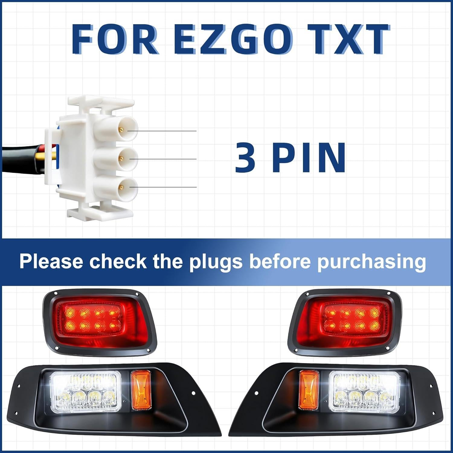 Kit de luces LED Mixopoly para carrito de golf EZGO TXT 1996-2013