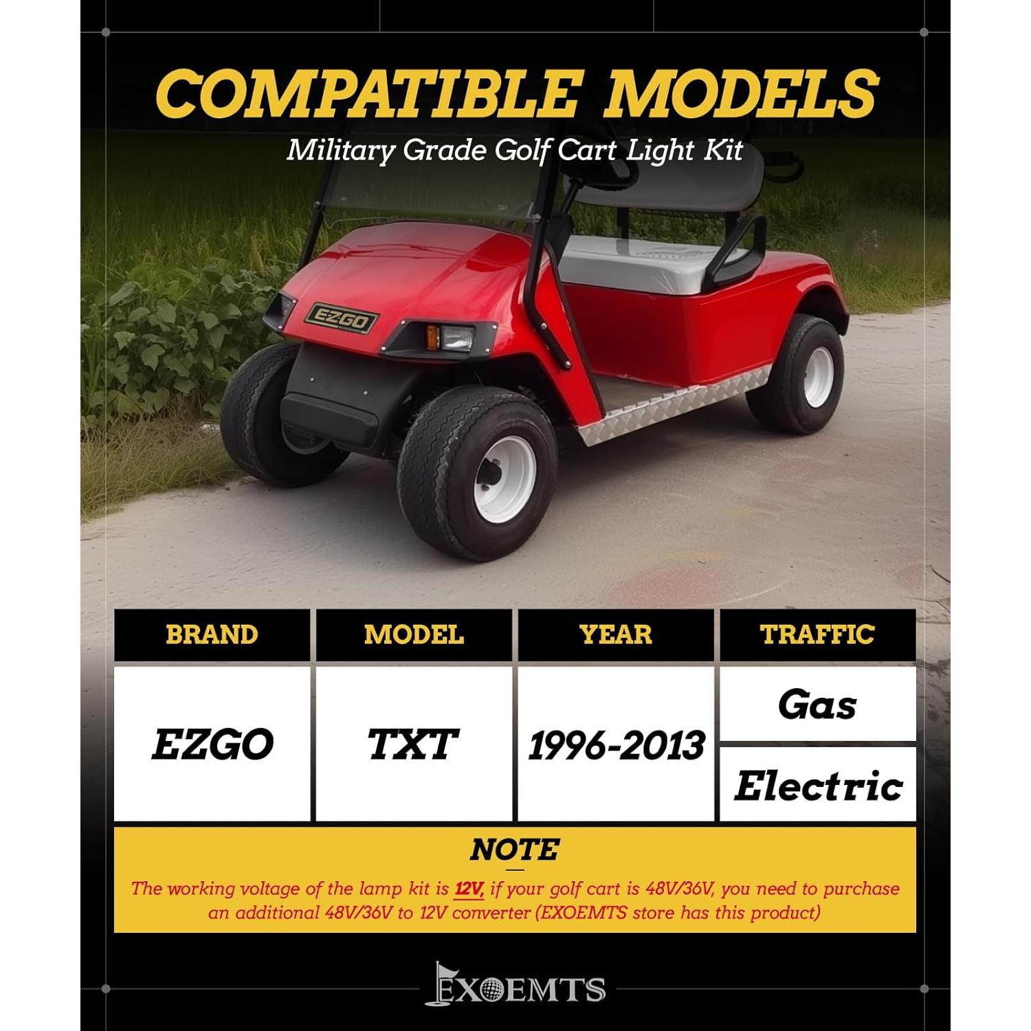 Kit de Luz Deluxe EXOEMTS para EZGO TXT 1996-2013 LED