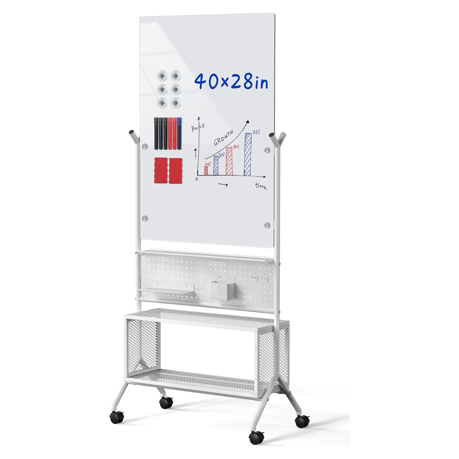 Pizarra Blanca Magnética Móvil Mifuro 101.6x71.1cm Doble Cara