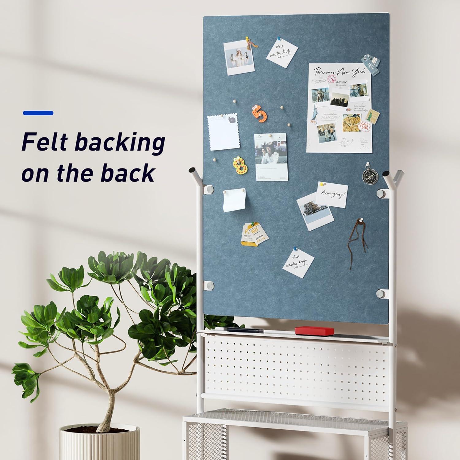 Pizarra Blanca Magnética Móvil Mifuro 101.6x71.1cm Doble Cara