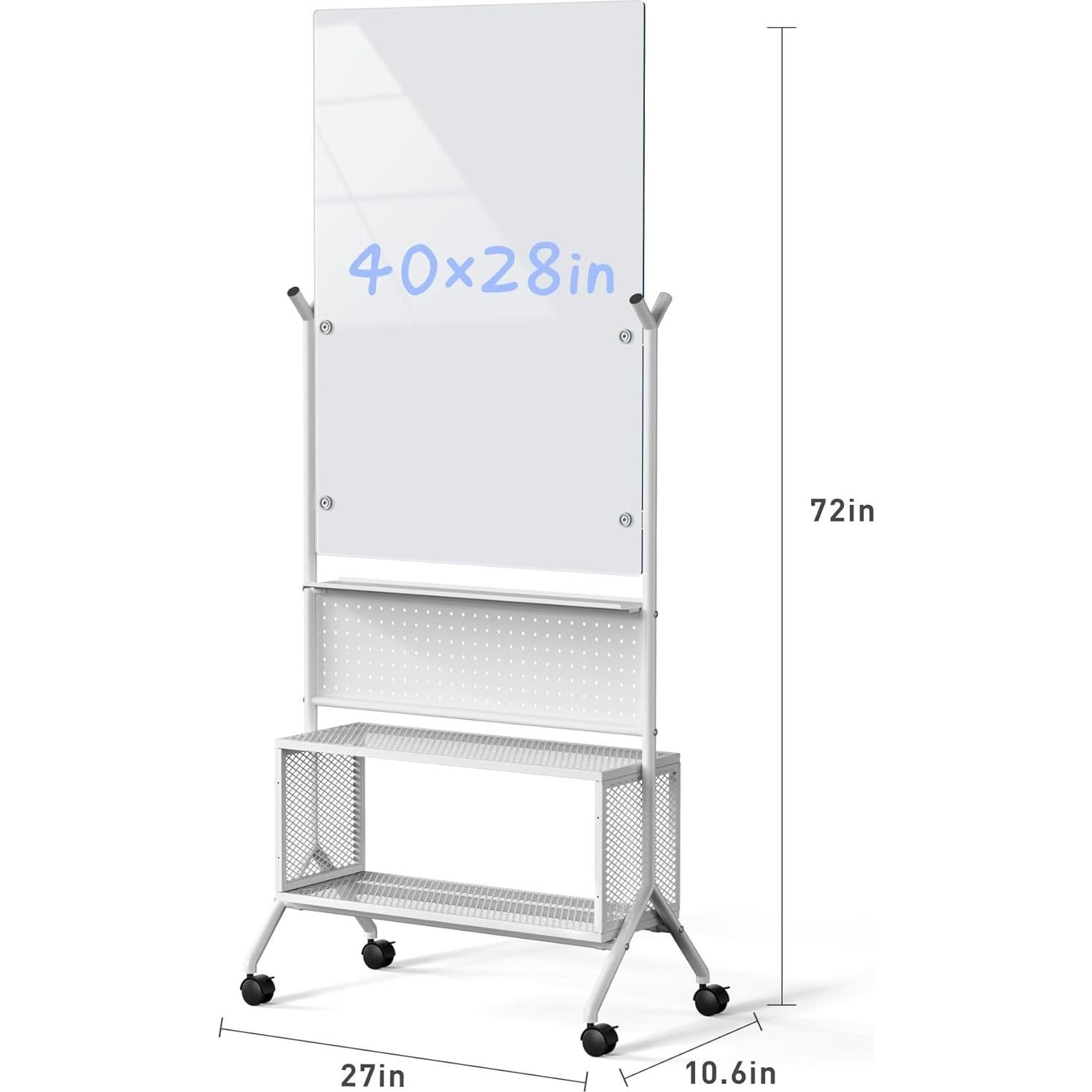 Pizarra Blanca Magnética Móvil Mifuro 101.6x71.1cm Doble Cara