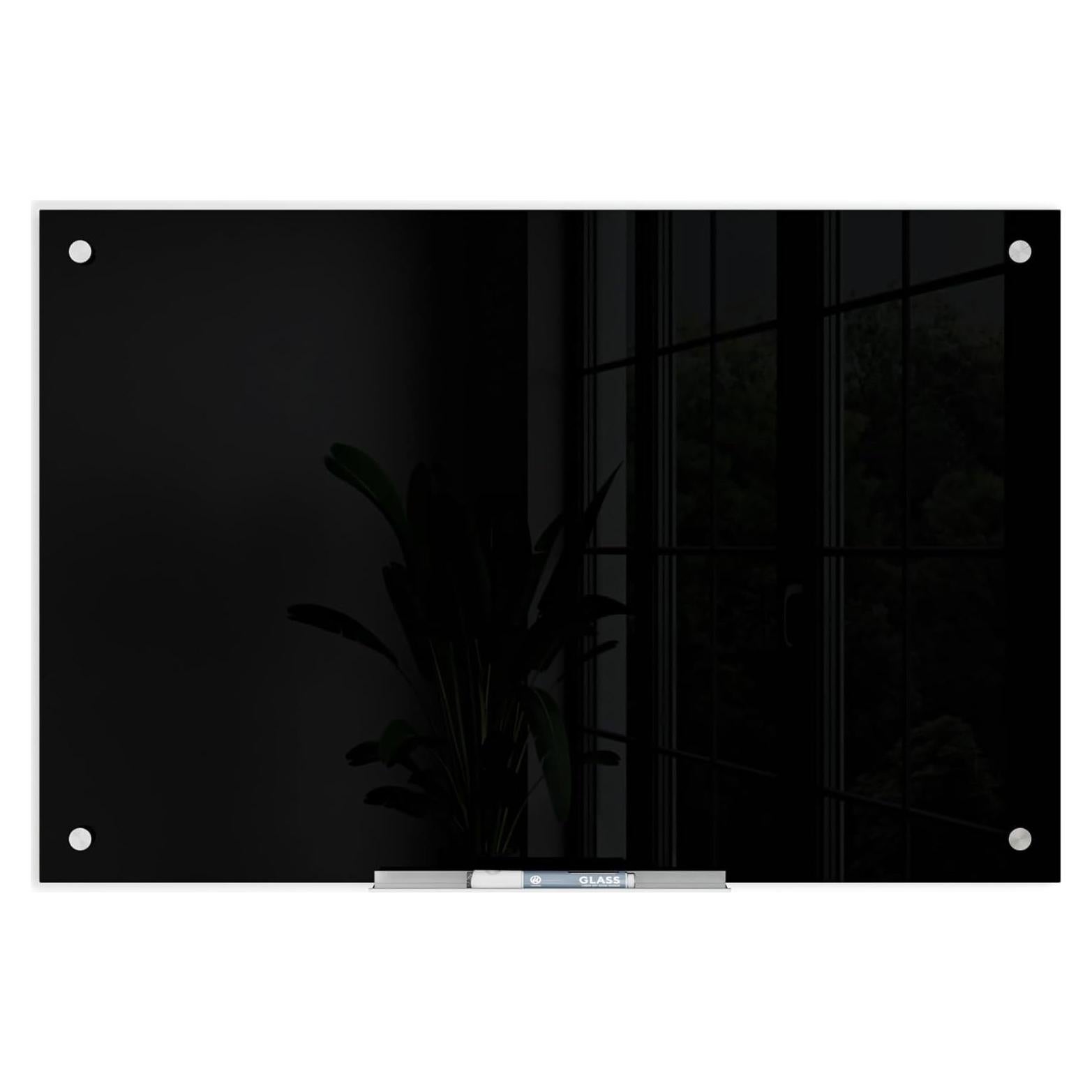 Tablero de Vidrio Borrado en Seco U Brands 61x91 cm Negro