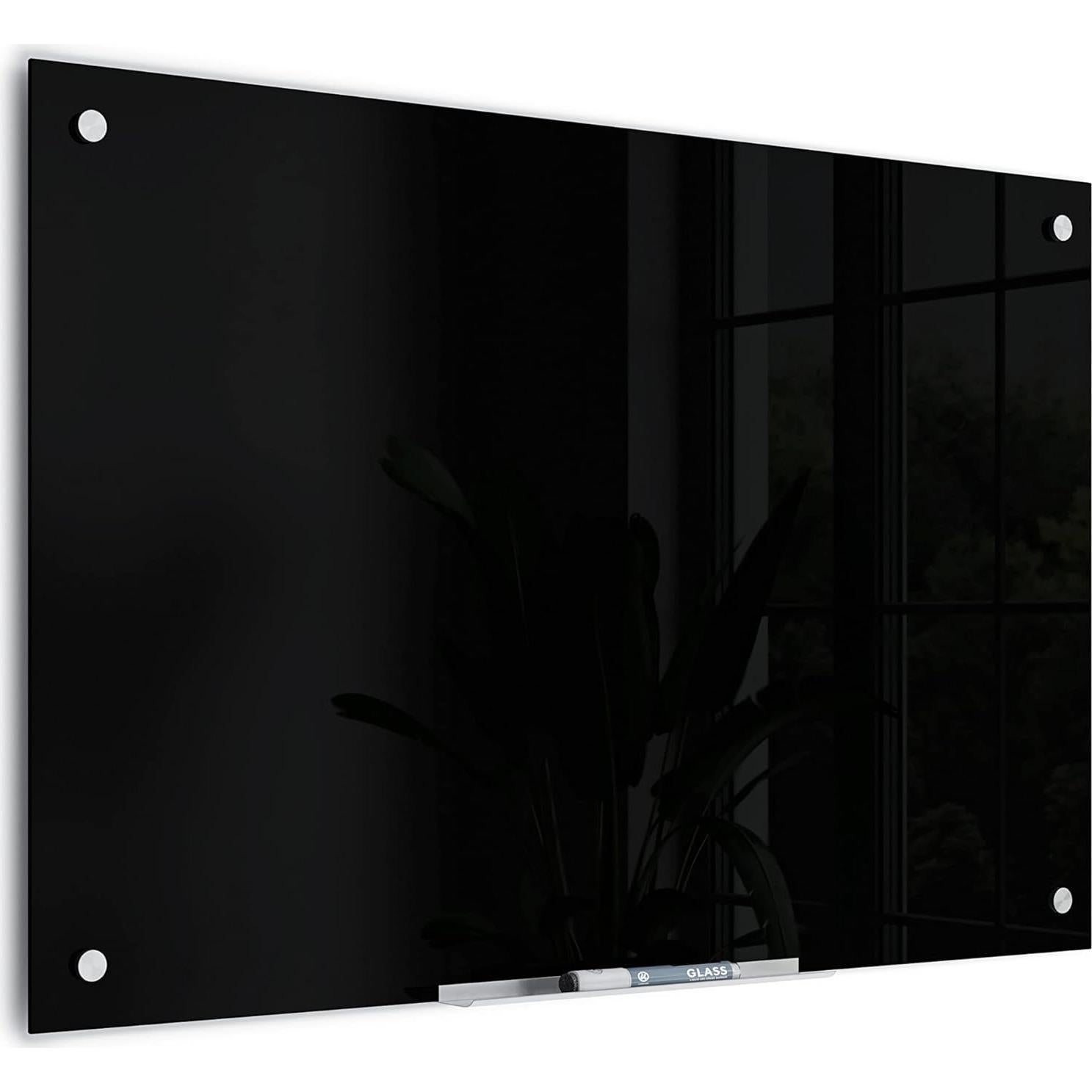 Tablero de Vidrio Borrado en Seco U Brands 61x91 cm Negro
