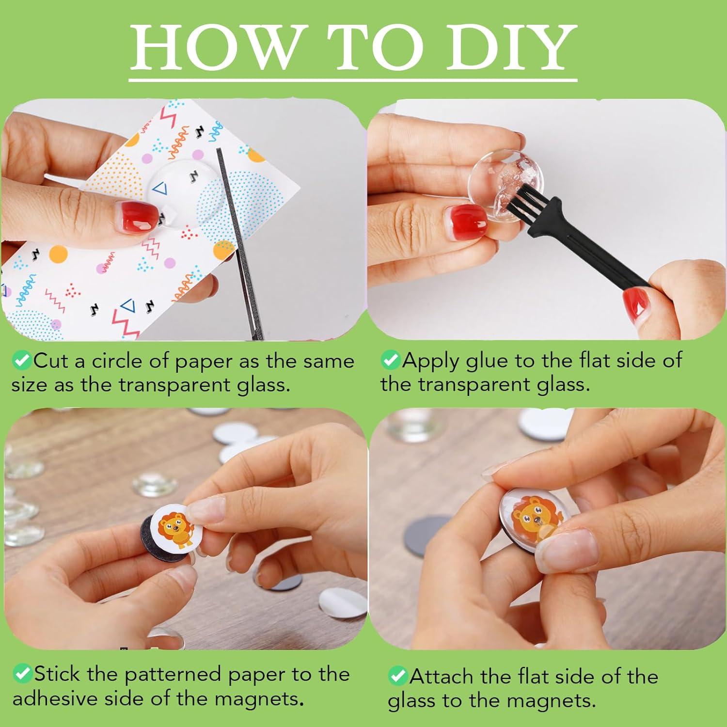 Imanes de Manualidades BEDARTIST 96pcs Vidrio 2.54cm Redondos