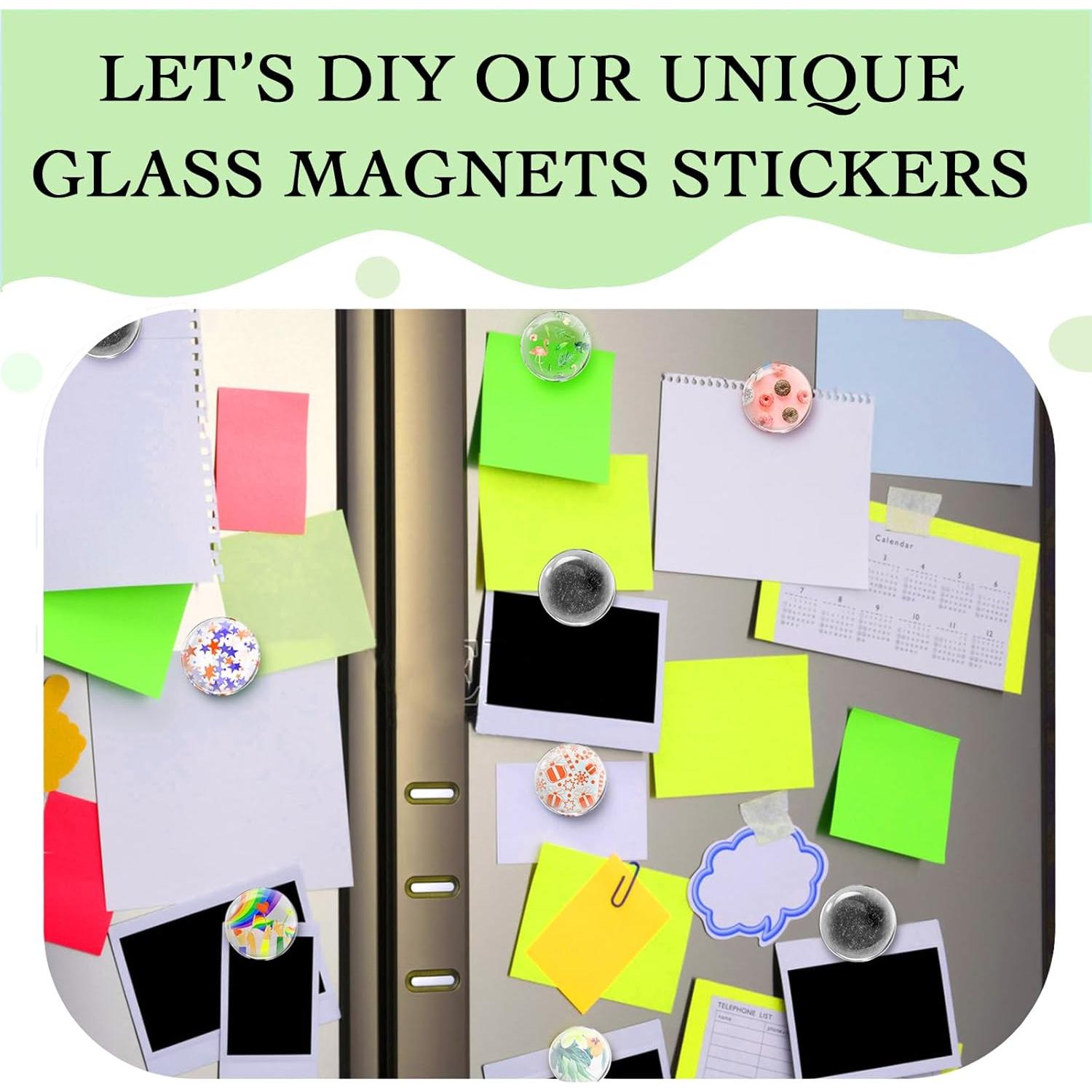 Imanes de Manualidades BEDARTIST 96pcs Vidrio 2.54cm Redondos