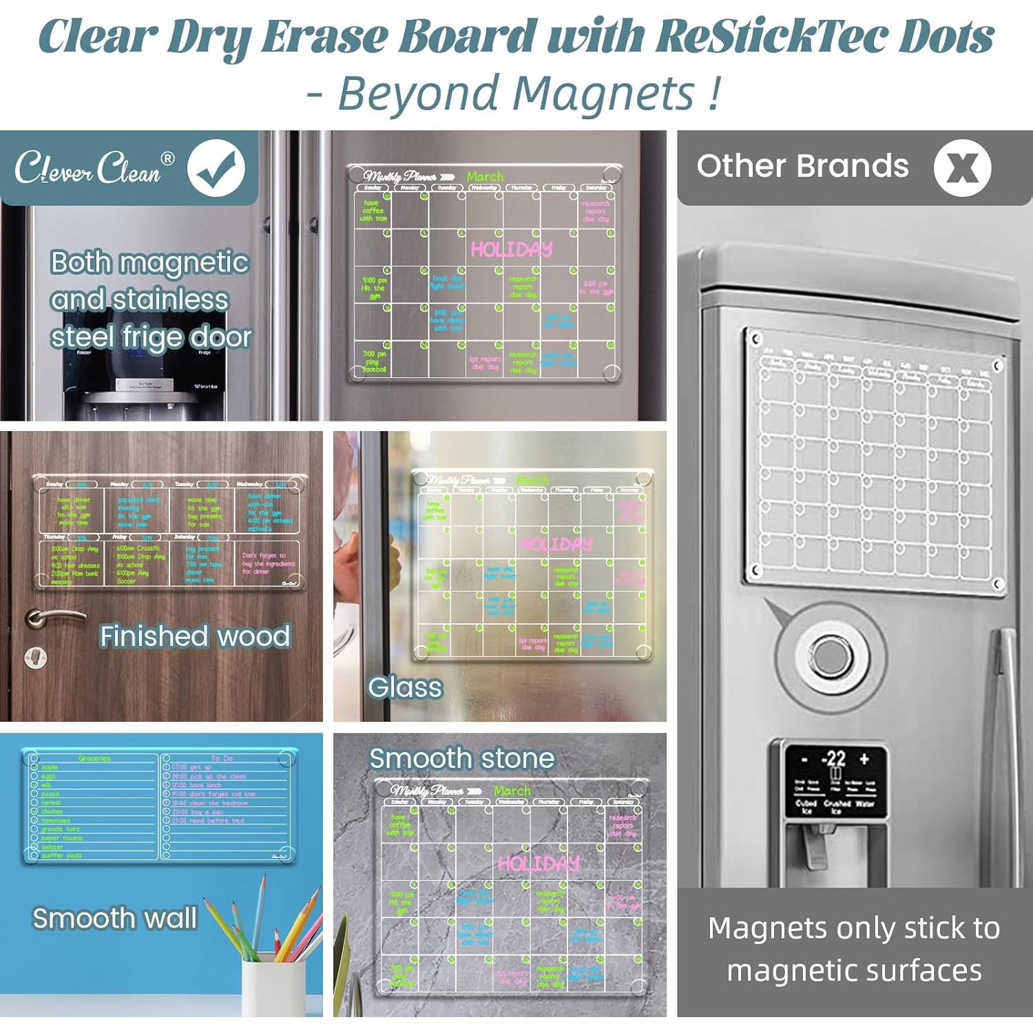 Juego de Calendarios Transparentes Clever Clean - 5 Pizarras Borrables