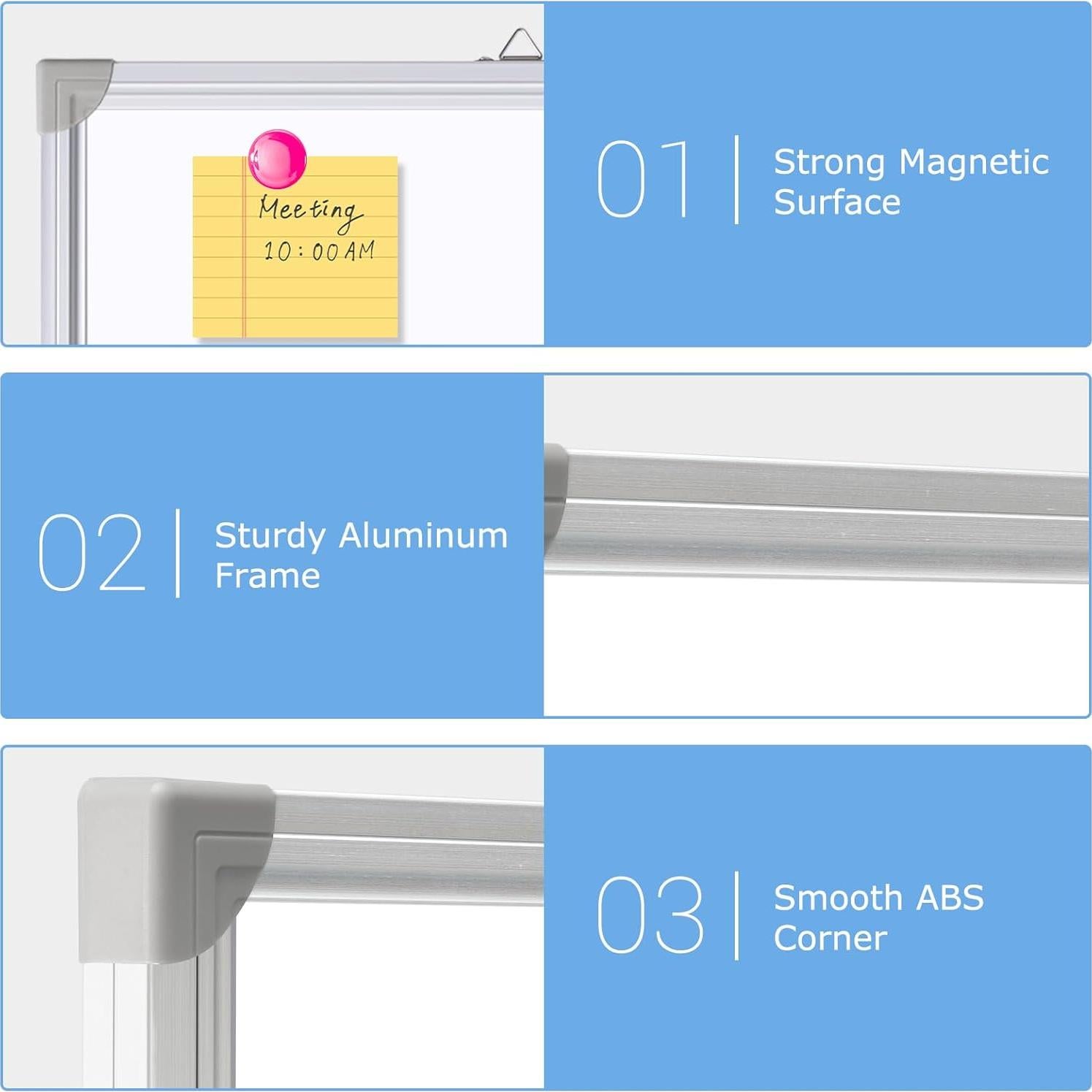 Pizarra Blanca Grande DOLLAR BOSS 152x122 cm Magnética Plegable