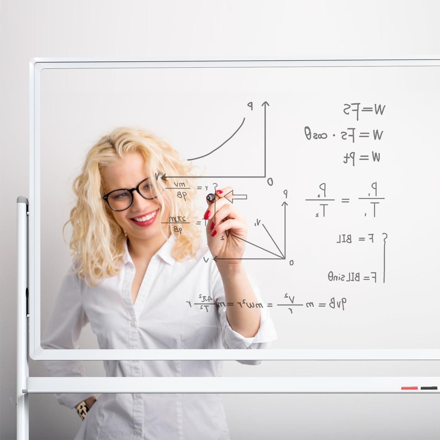 Pizarra Blanca Móvil Tankee de Vidrio Templado 122x81cm