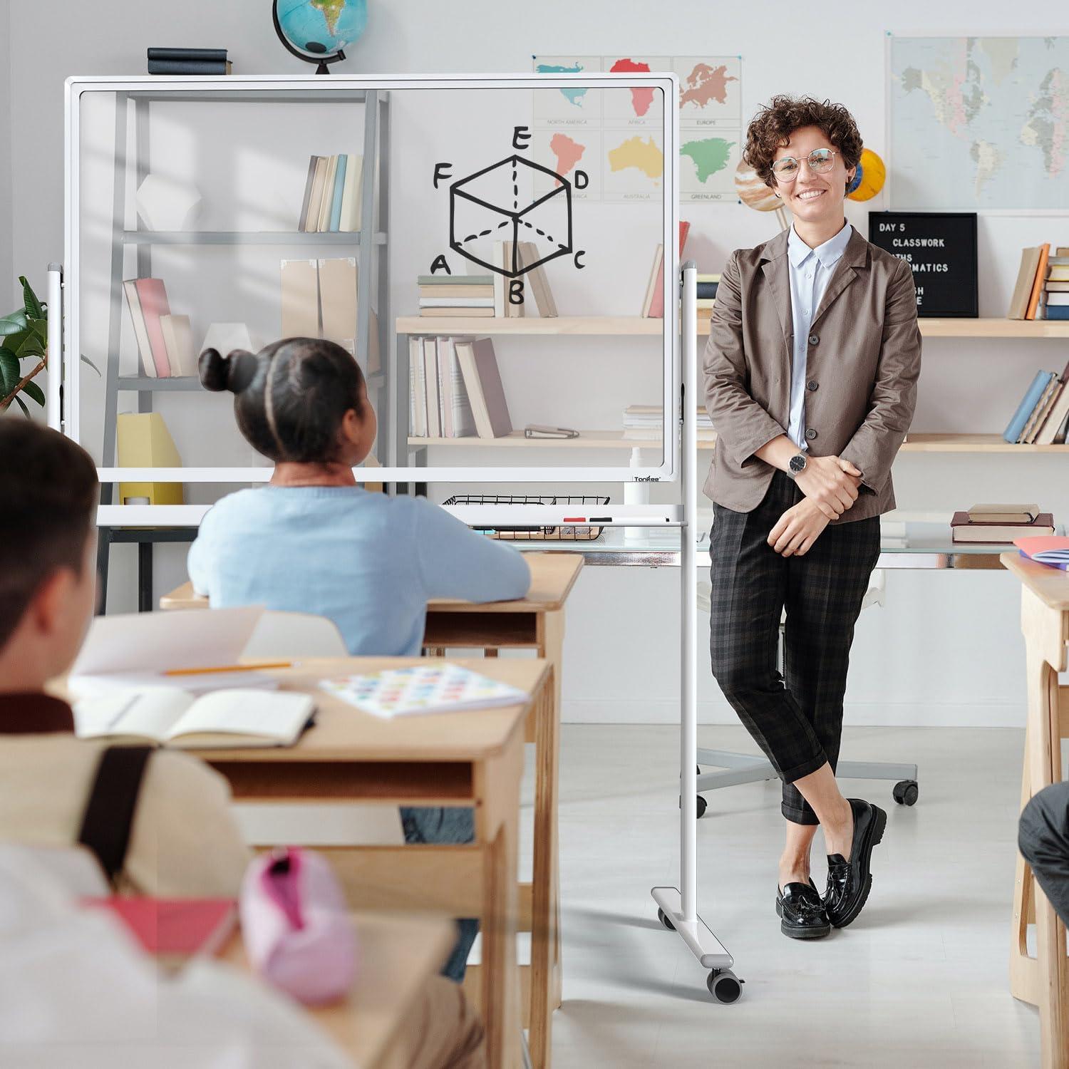 Pizarra Blanca Móvil Tankee de Vidrio Templado 122x81cm