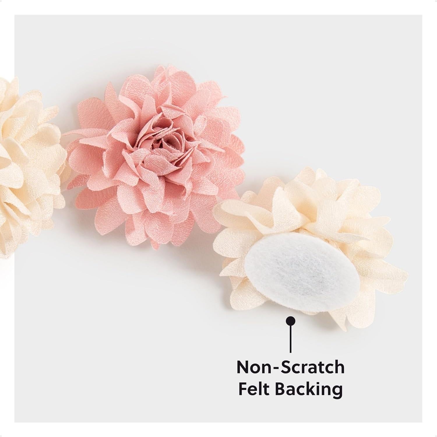 Juego de 12 Imanes de Flores Mini U Brands Rosa y Crema