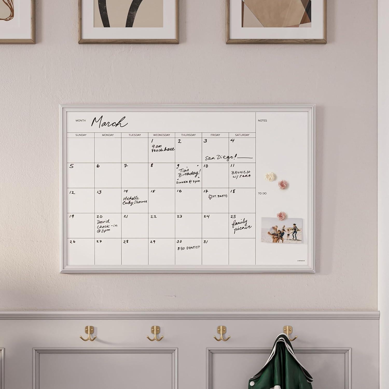 Juego de 12 Imanes de Flores Mini U Brands Rosa y Crema