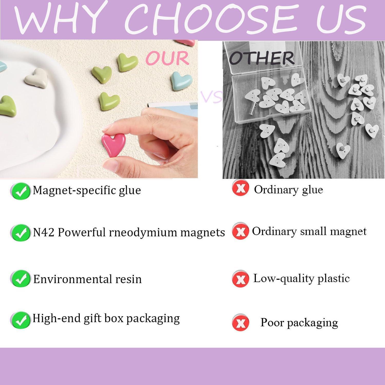 30 Imanes de Corazón Coloridos GLFYJOU para Refrigerador