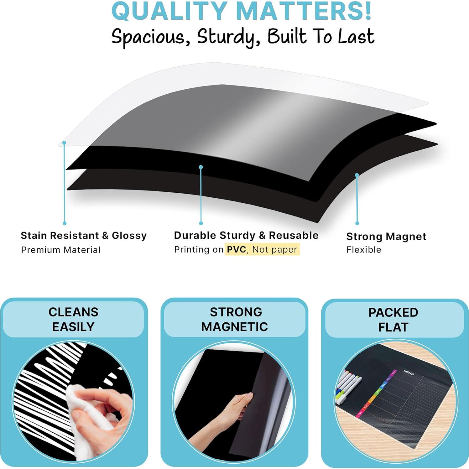 Pizarra Magnética para Nevera MODERNEAT 29.2x38.1 cm + Menú 17.8x22.9 cm