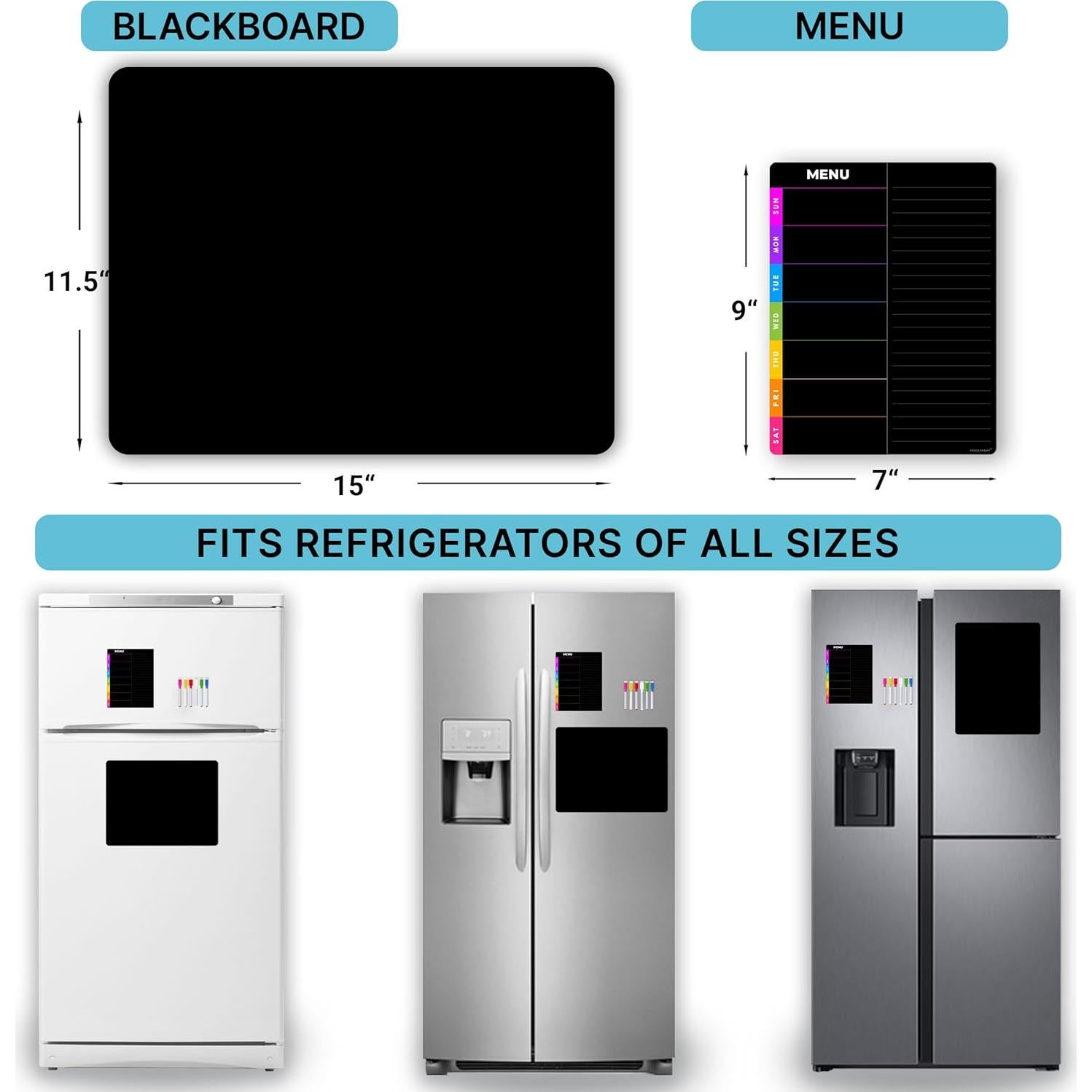 Pizarra Magnética para Nevera MODERNEAT 29.2x38.1 cm + Menú 17.8x22.9 cm
