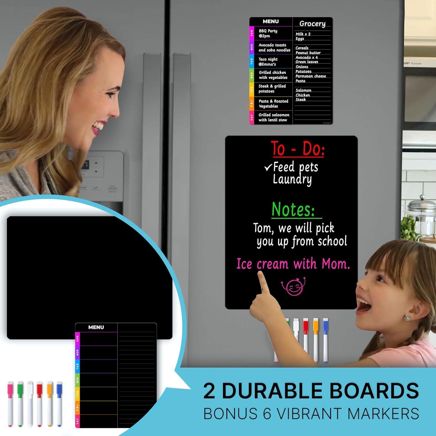 Pizarra Magnética para Nevera MODERNEAT 29.2x38.1 cm + Menú 17.8x22.9 cm