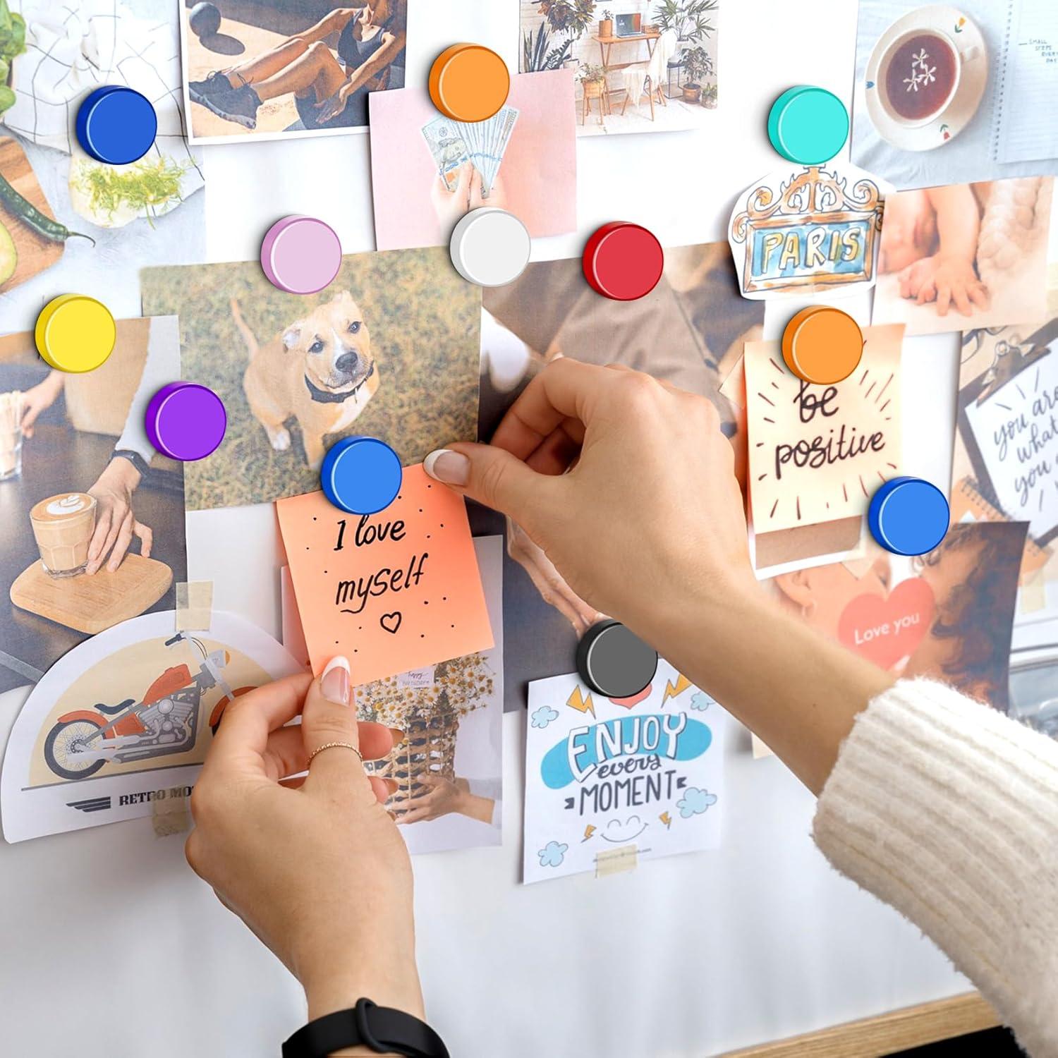 FINDMAG Imanes de Refrigerador 60 Piezas Redondos Colores