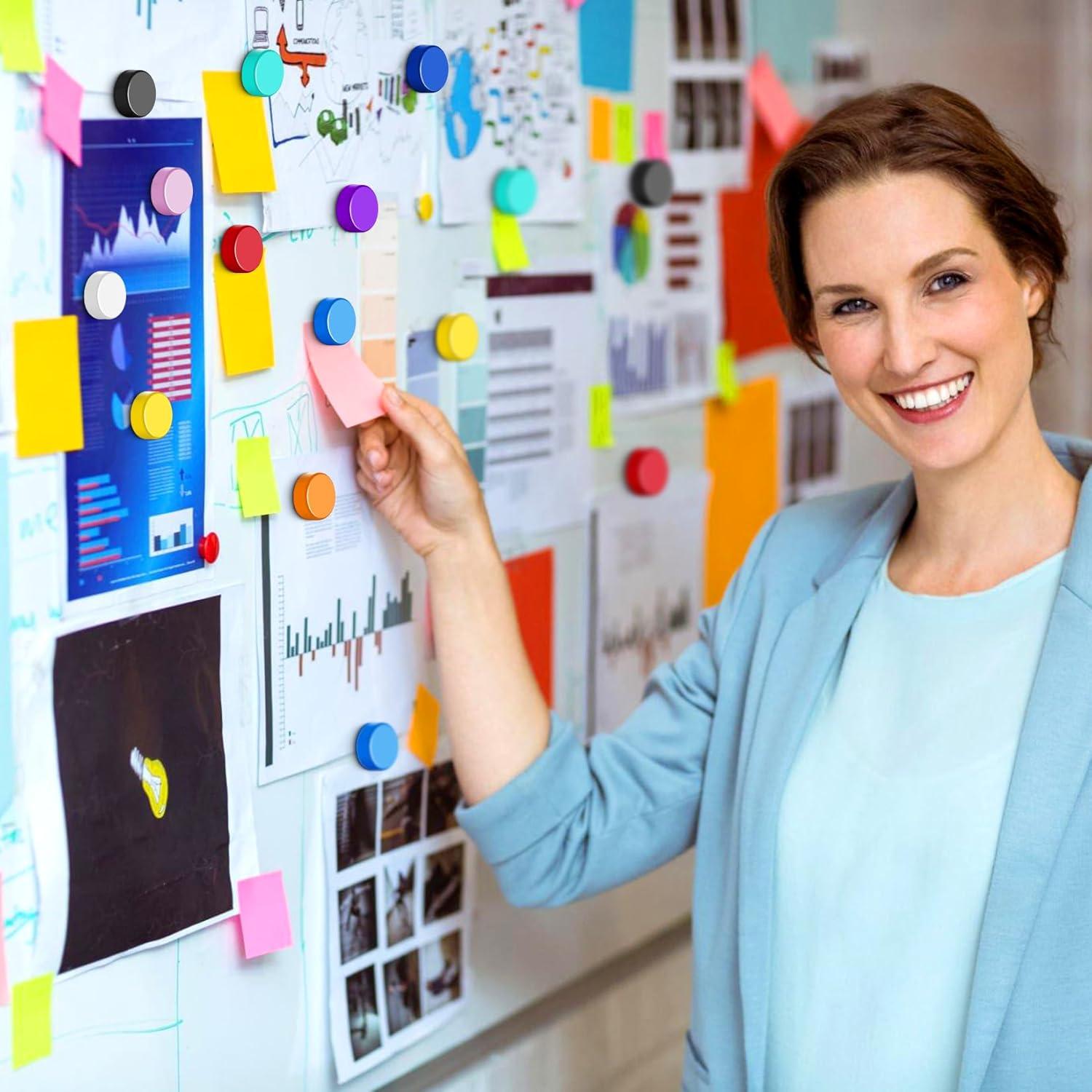 FINDMAG Imanes de Refrigerador 60 Piezas Redondos Colores