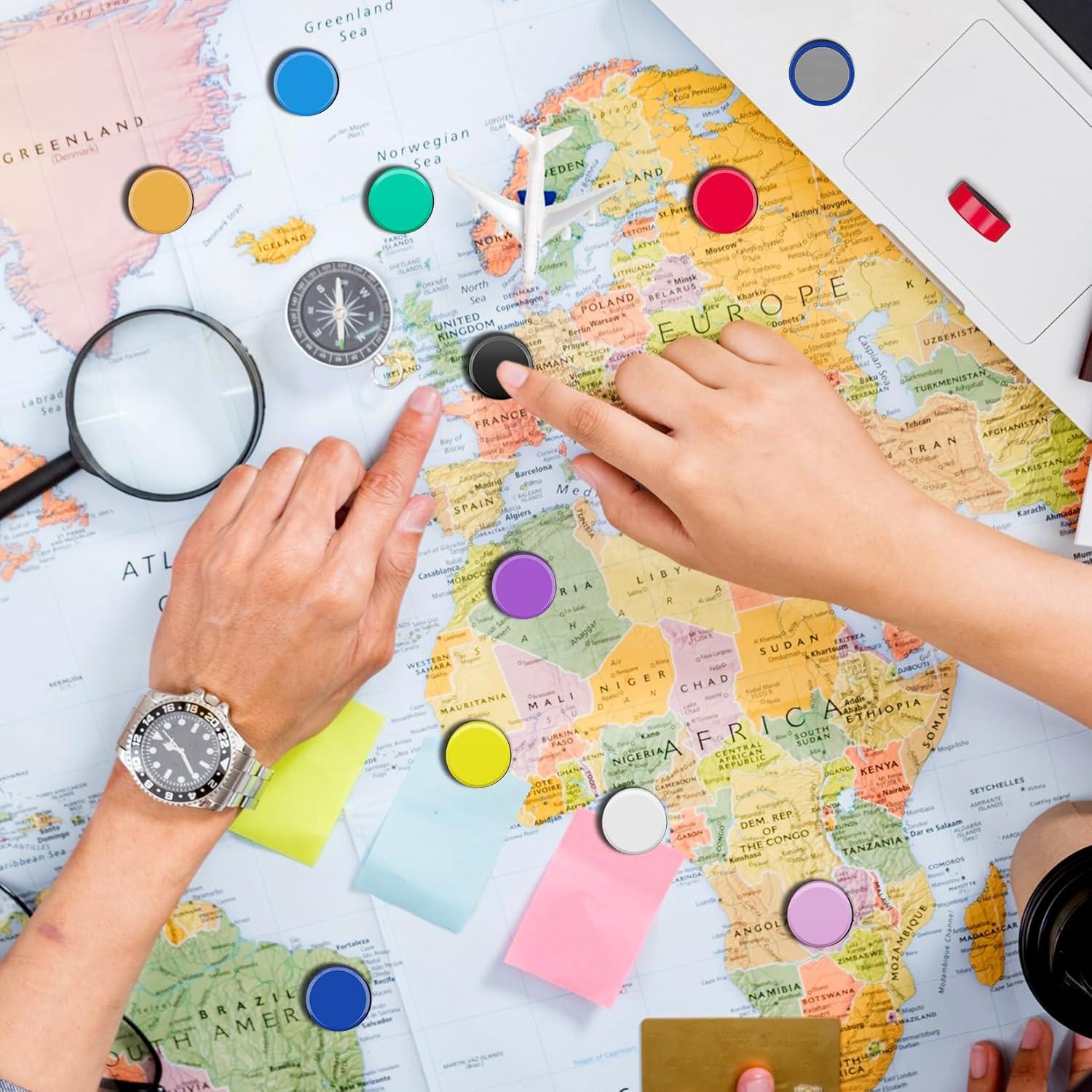 FINDMAG Imanes de Refrigerador 60 Piezas Redondos Colores