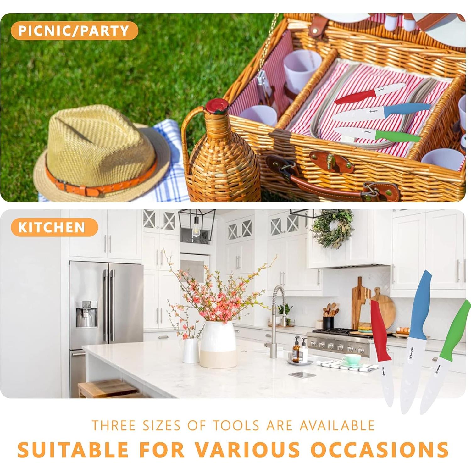 Juego de cuchillos de cerámica 6 piezas Magiware - Rojo