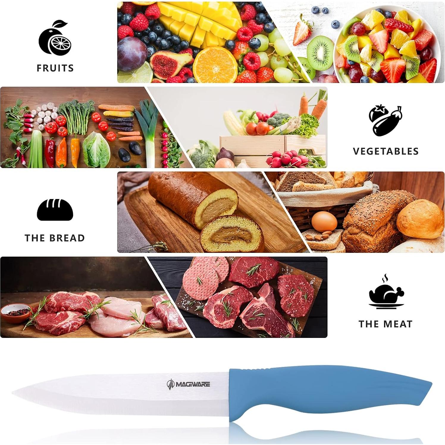 Juego de cuchillos de cerámica 6 piezas Magiware - Rojo