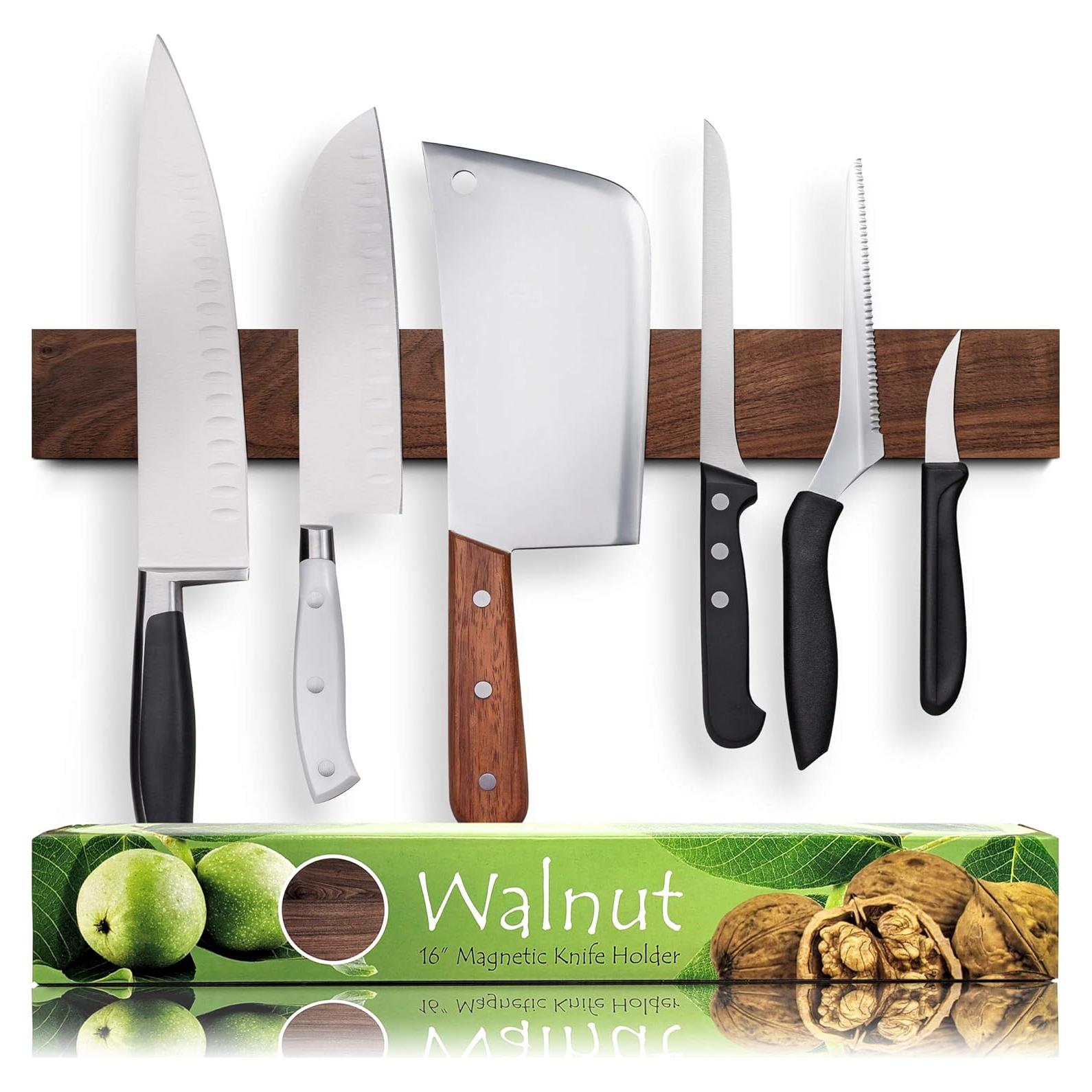 Soporte Magnético para Cuchillos HMmagnets 40.64 cm Nogal