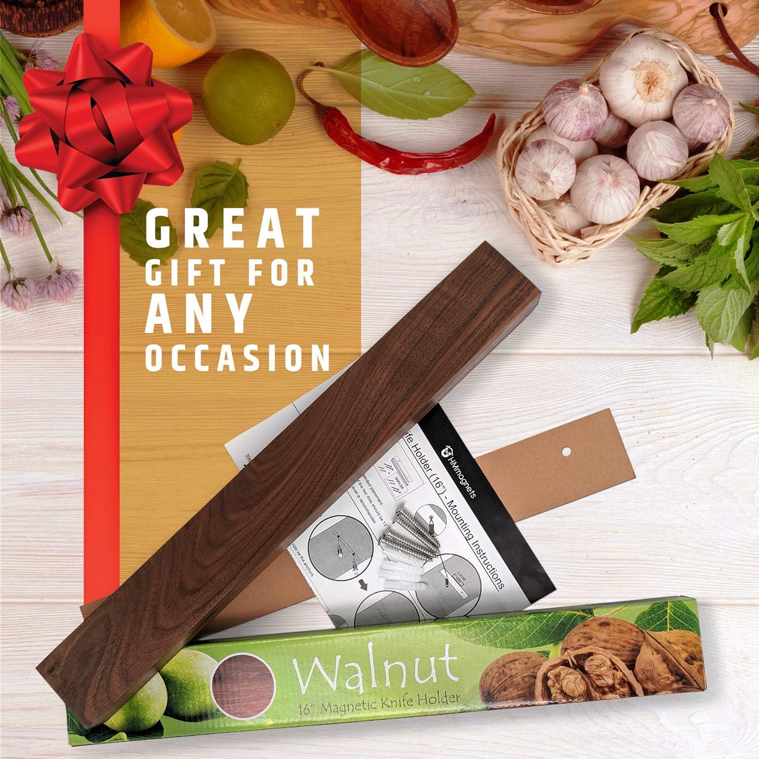 Soporte Magnético para Cuchillos HMmagnets 40.64 cm Nogal